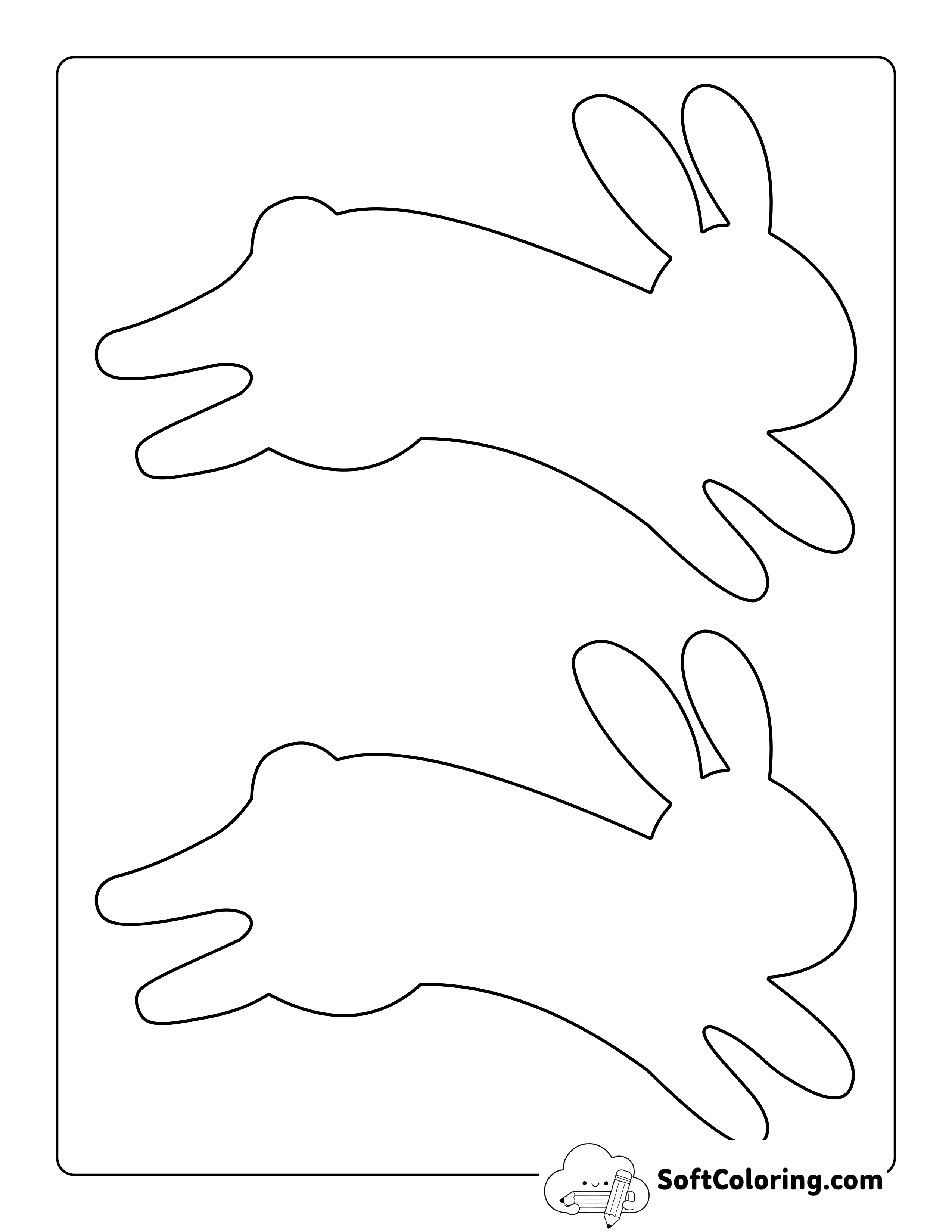 Hopping Bunny Template - Medium