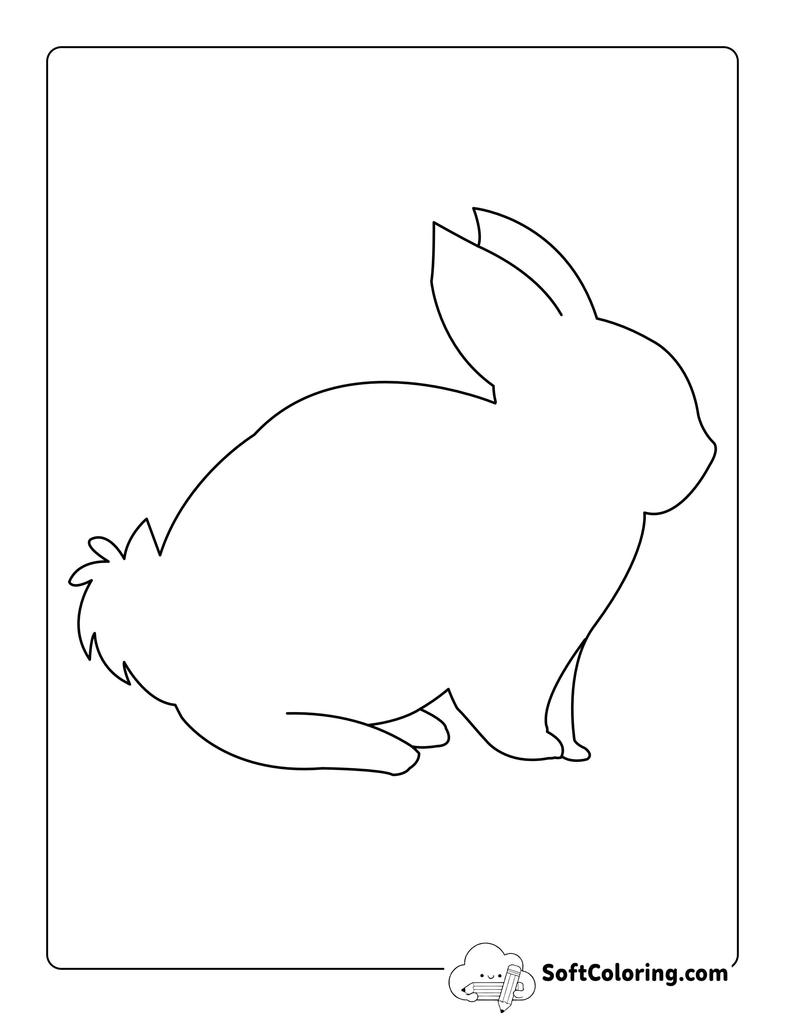 Fluffy Bunny Outline - Large