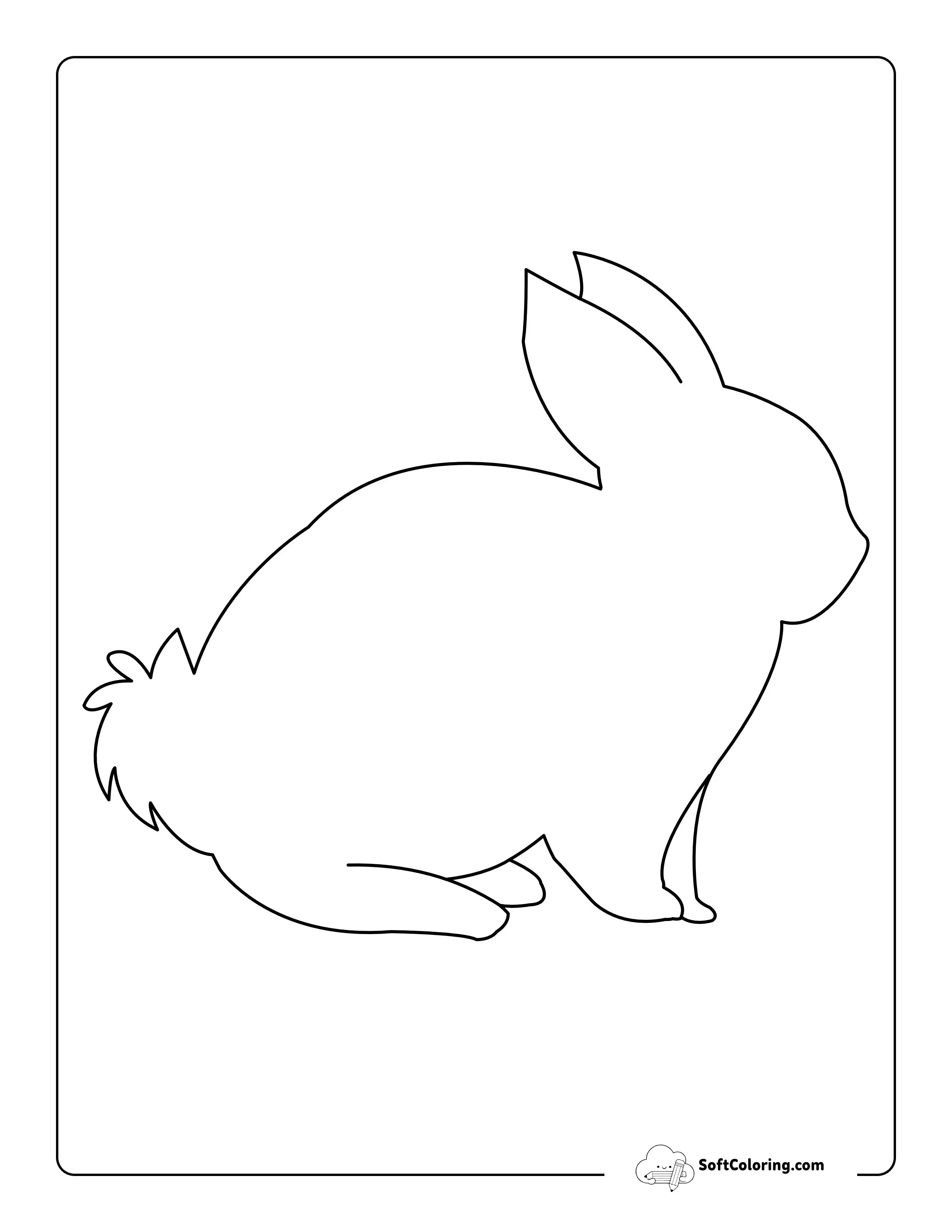 Fluffy Bunny Outline - Large