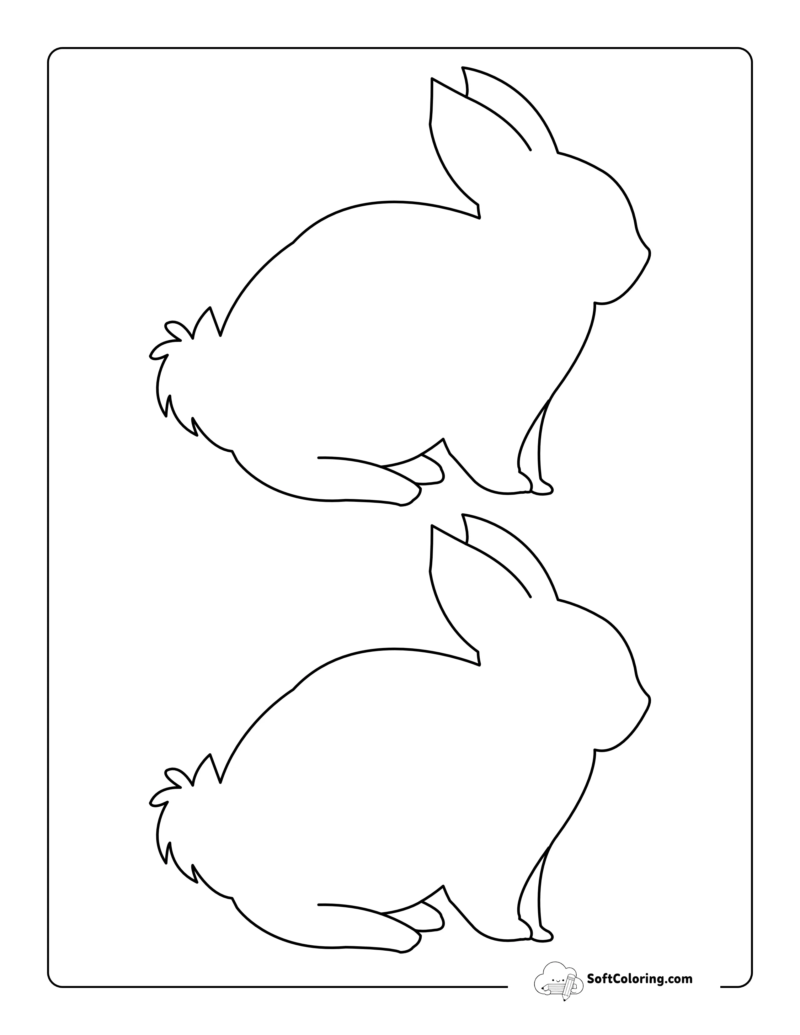 Fluffy Bunny Outline - Medium