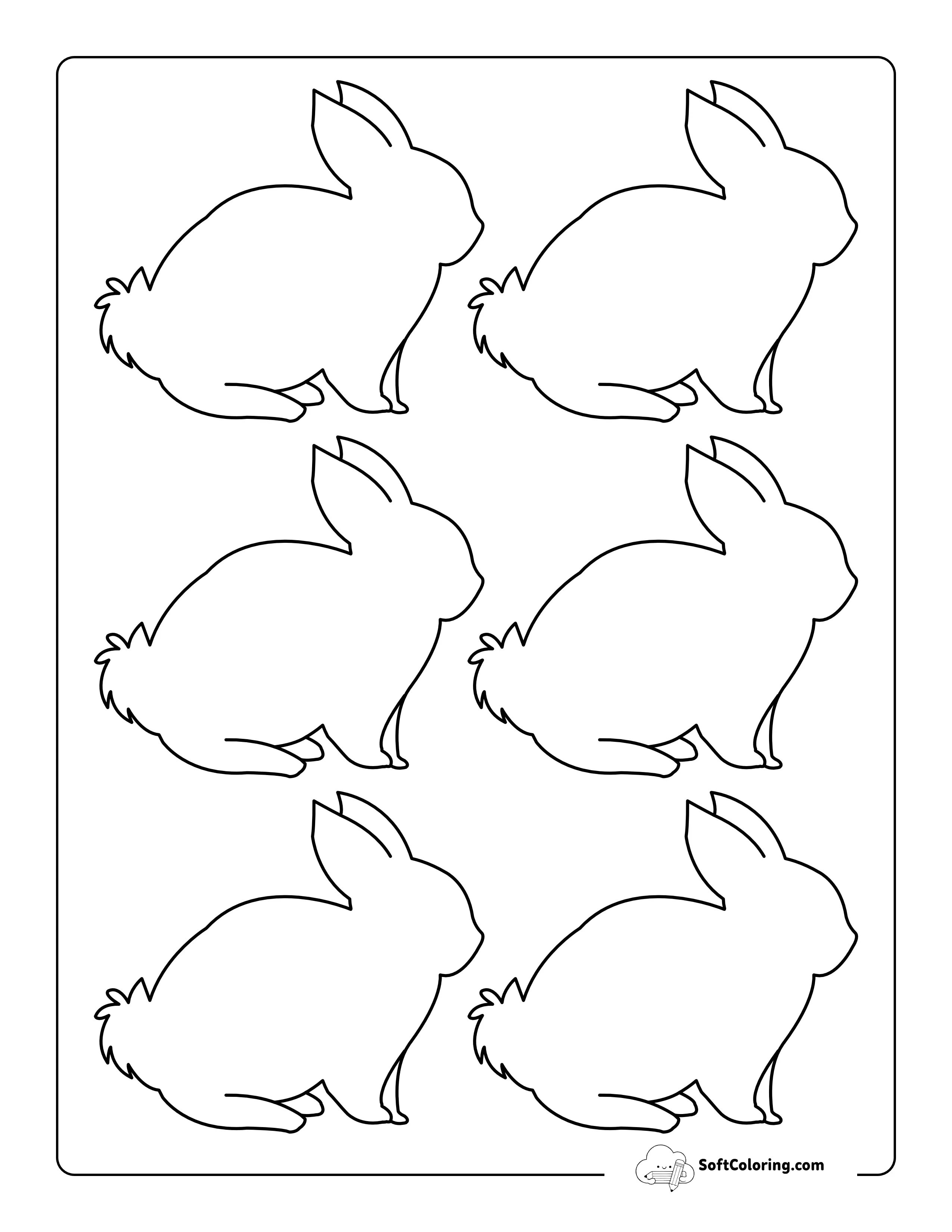 Fluffy Bunny Outline - Small