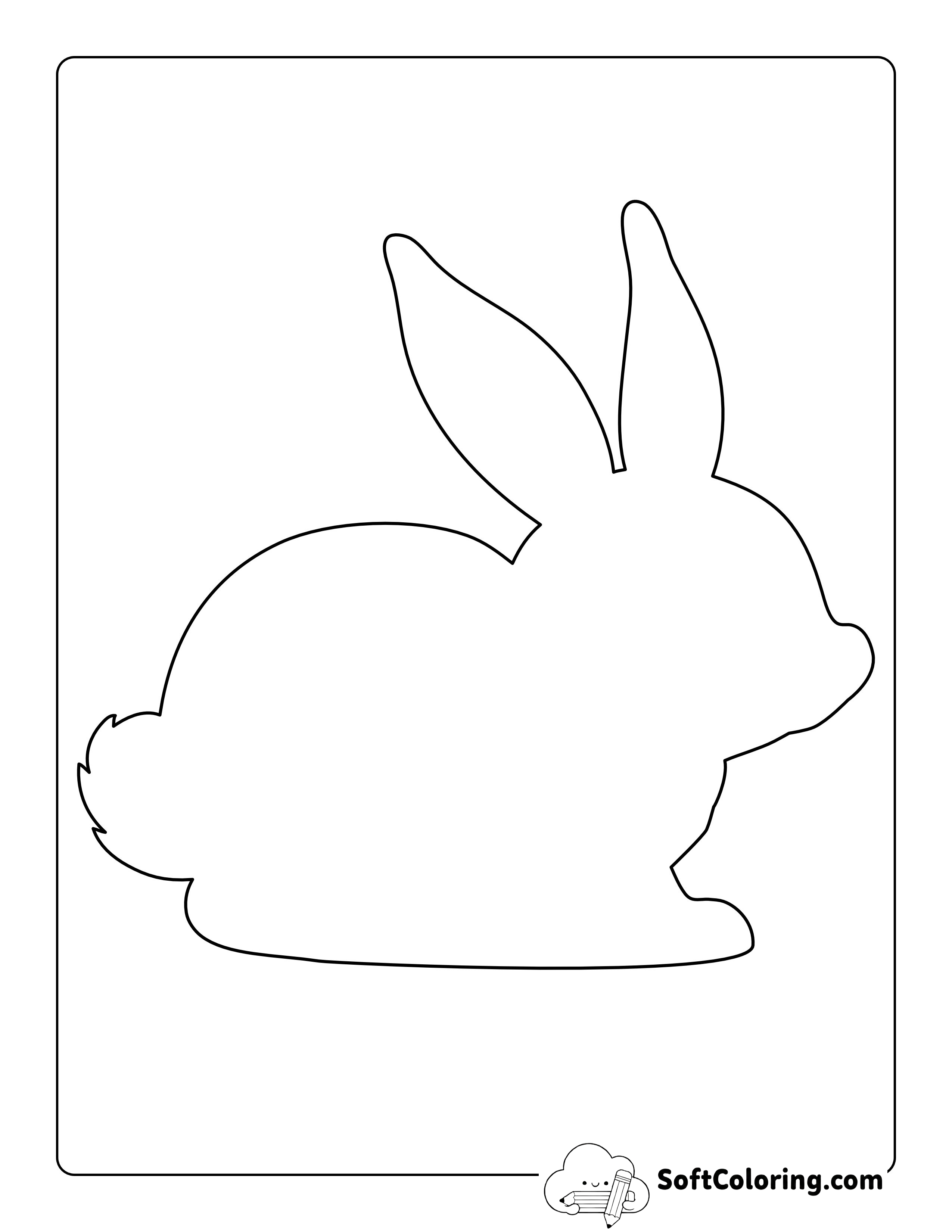 Fluffy Tail Bunny Outline - Large