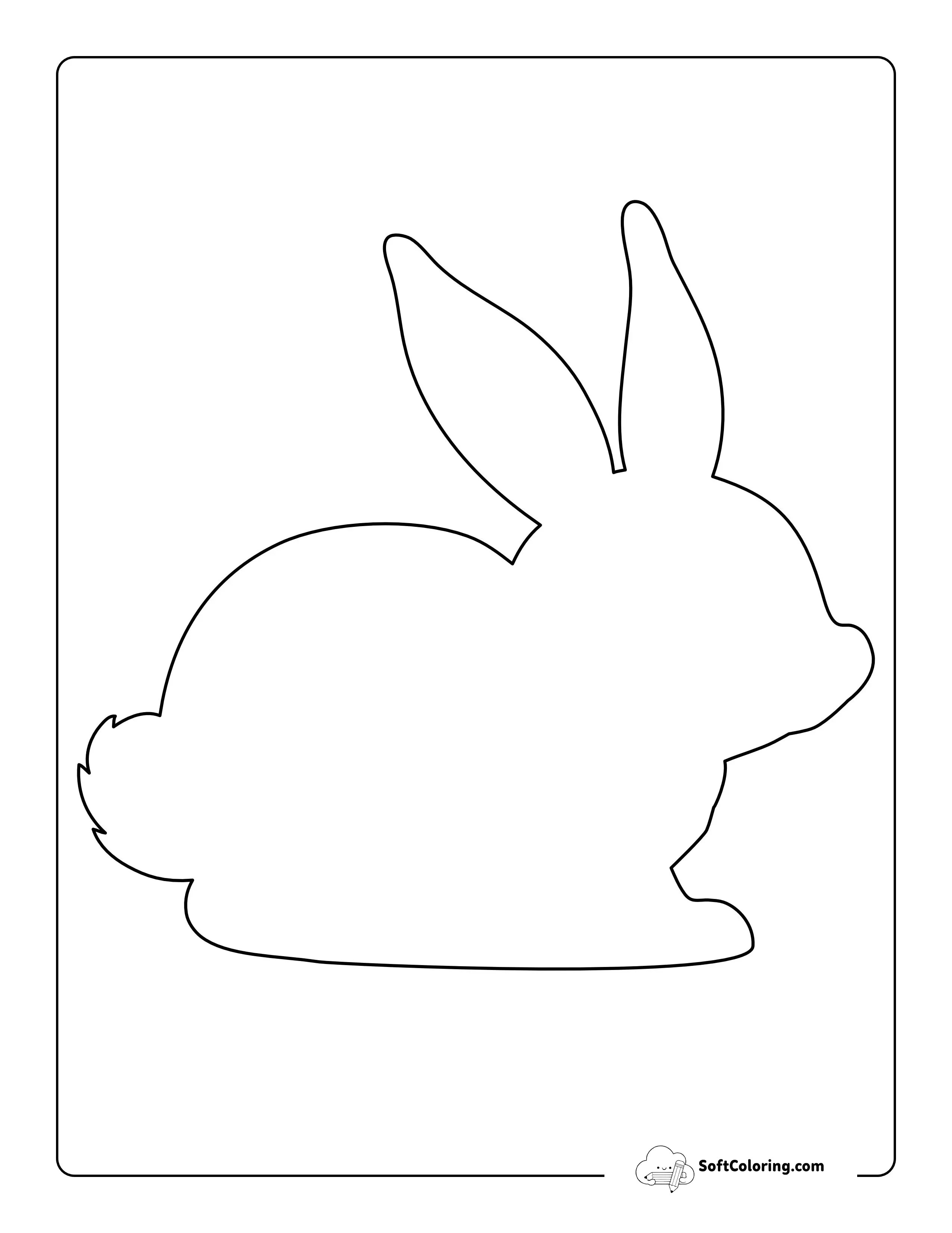 Fluffy Tail Bunny Outline - Large