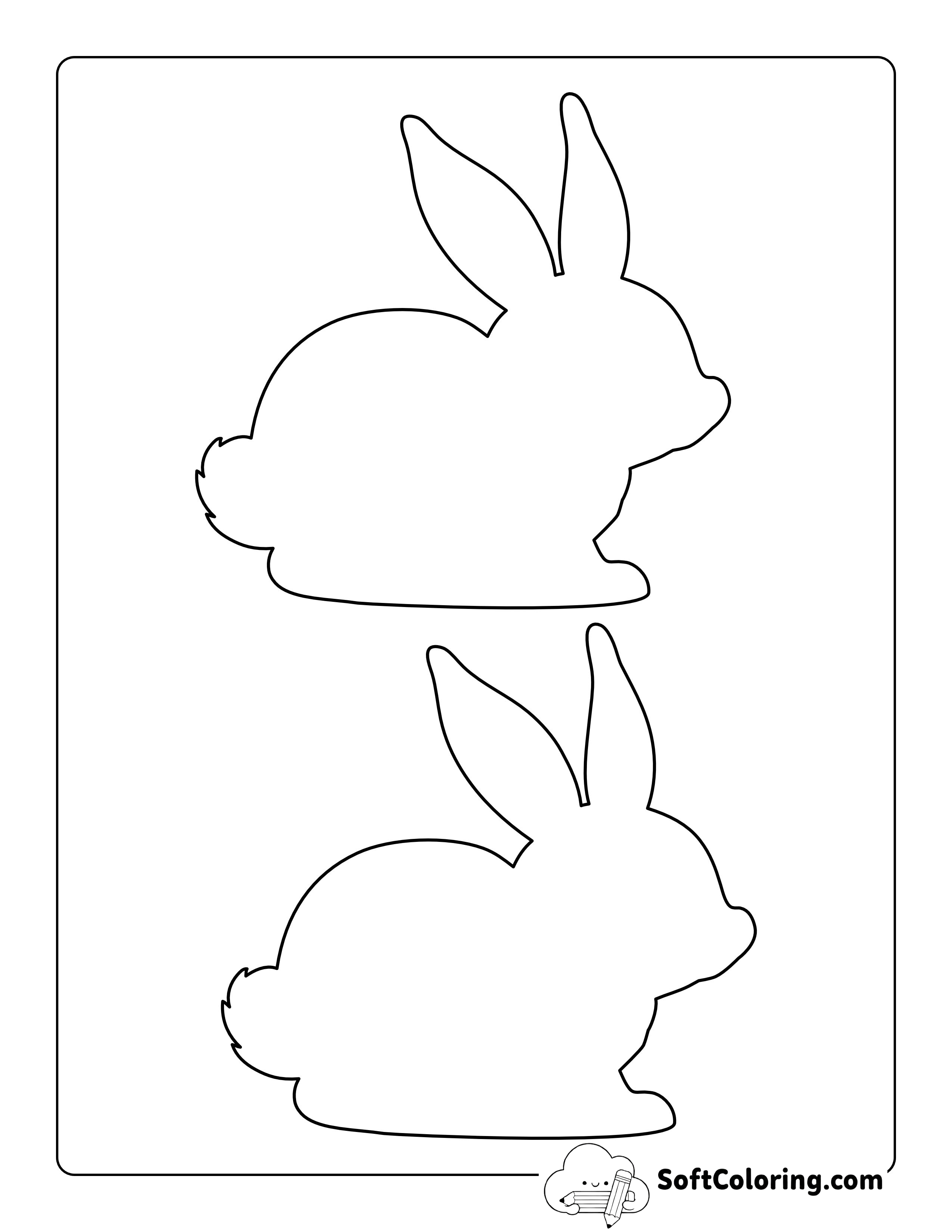 Fluffy Tail Bunny Outline - Medium