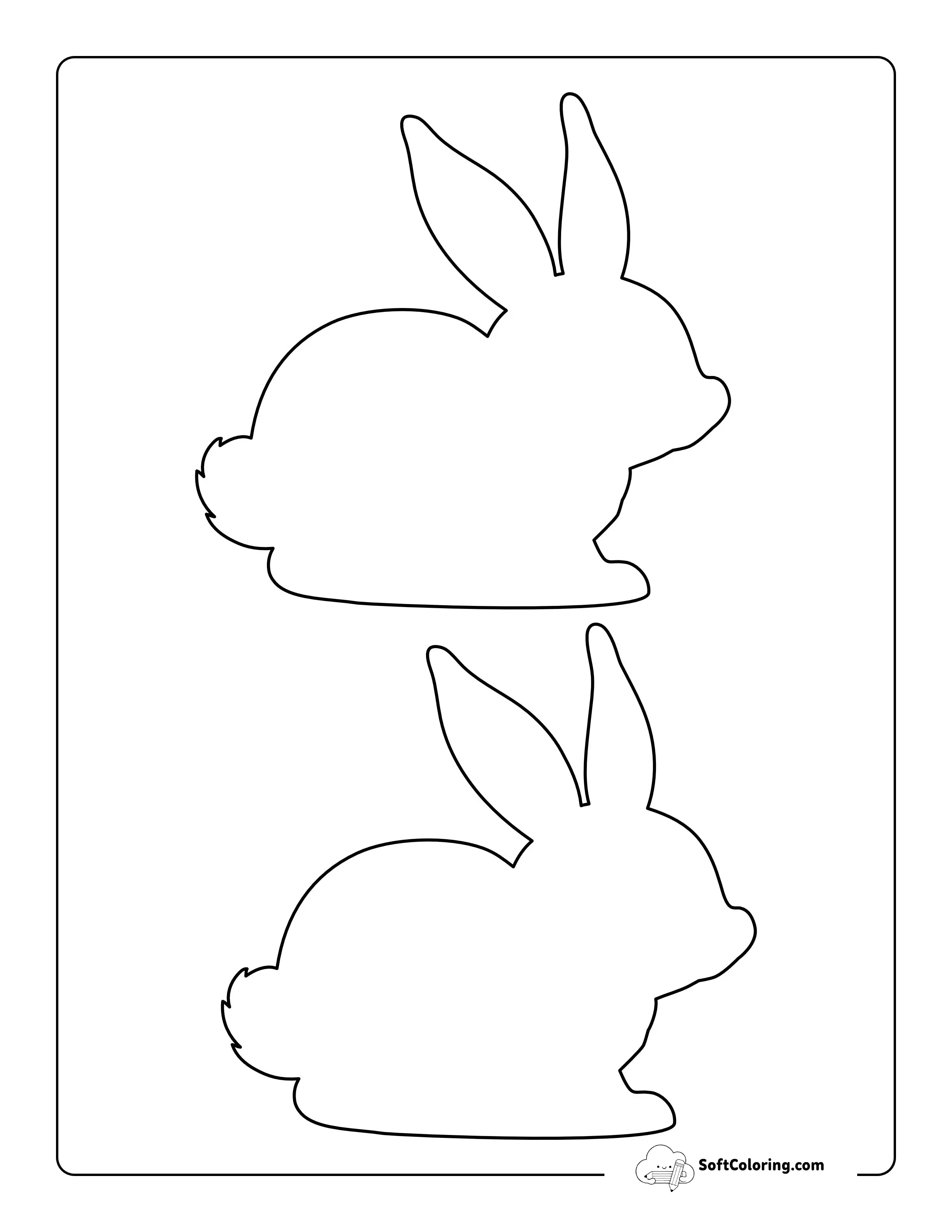 Fluffy Tail Bunny Outline - Medium