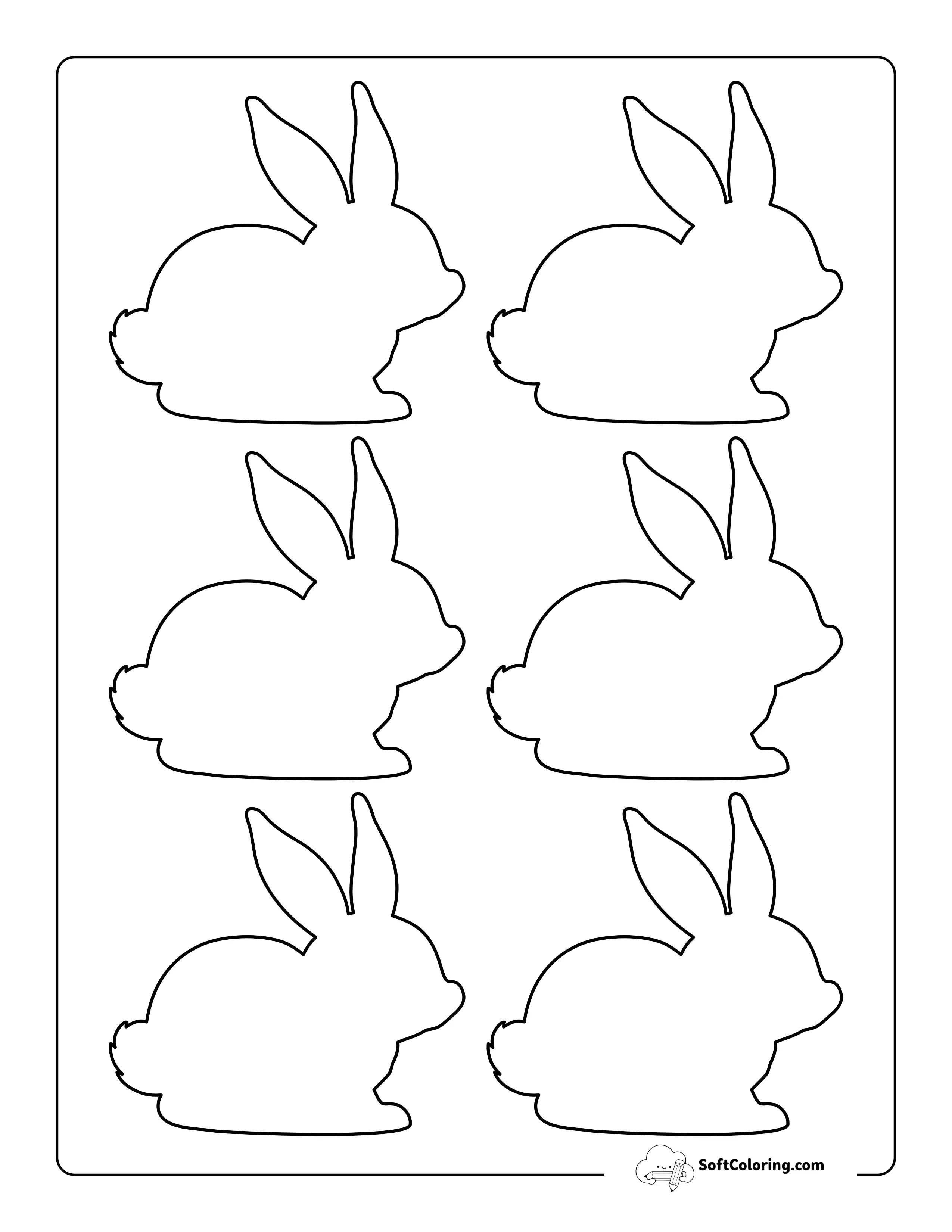 Fluffy Tail Bunny Outline - Small