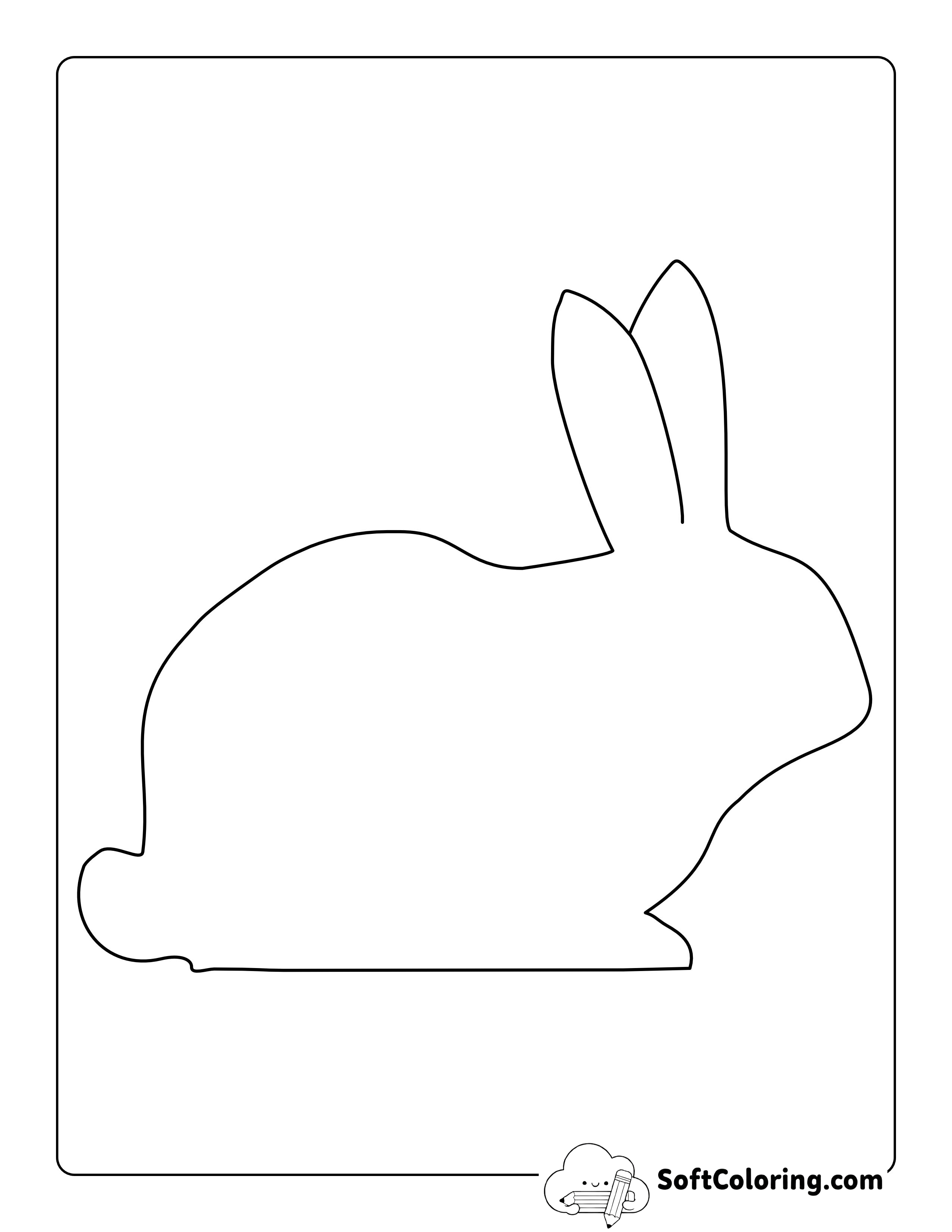 Crouching Bunny Template - Large