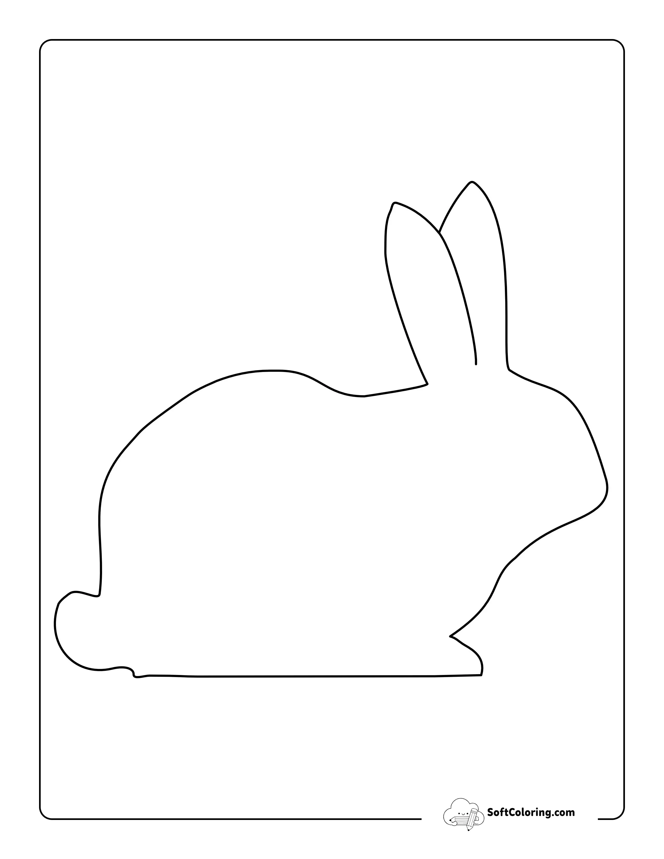 Crouching Bunny Template - Large
