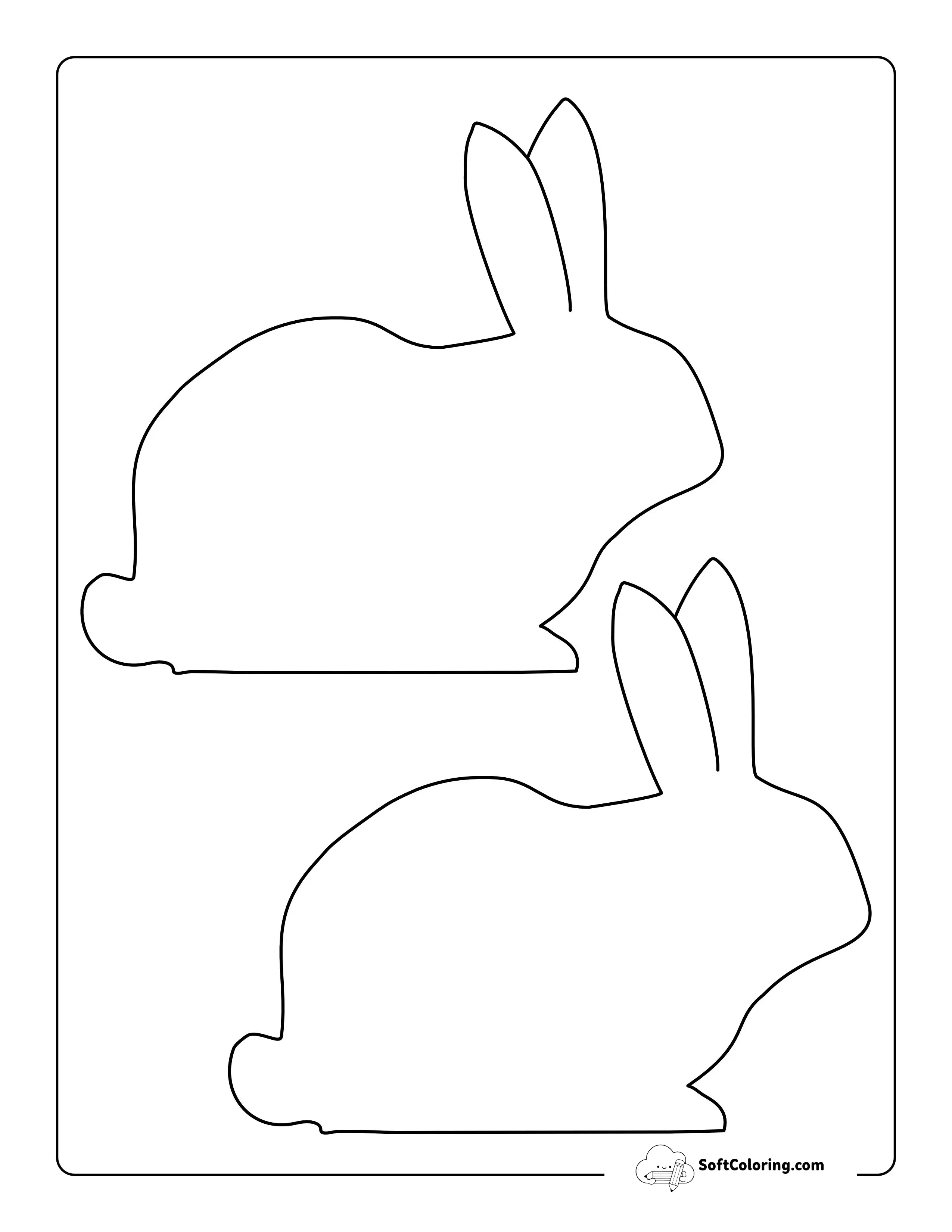 Crouching Bunny Template - Medium