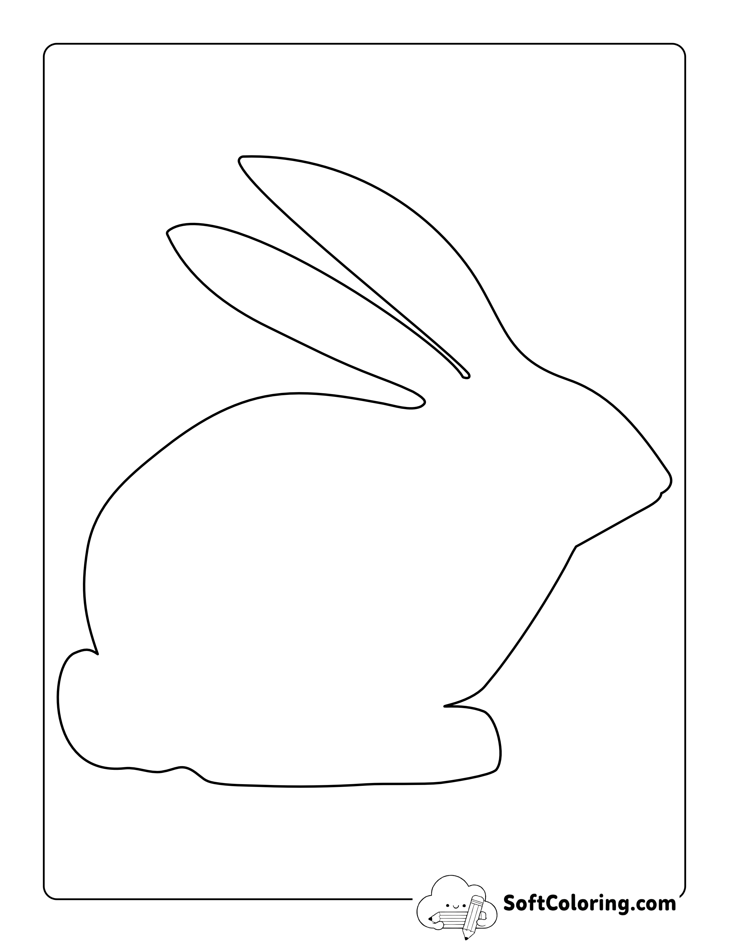 Cute Pointed Nose Bunny Template - Large