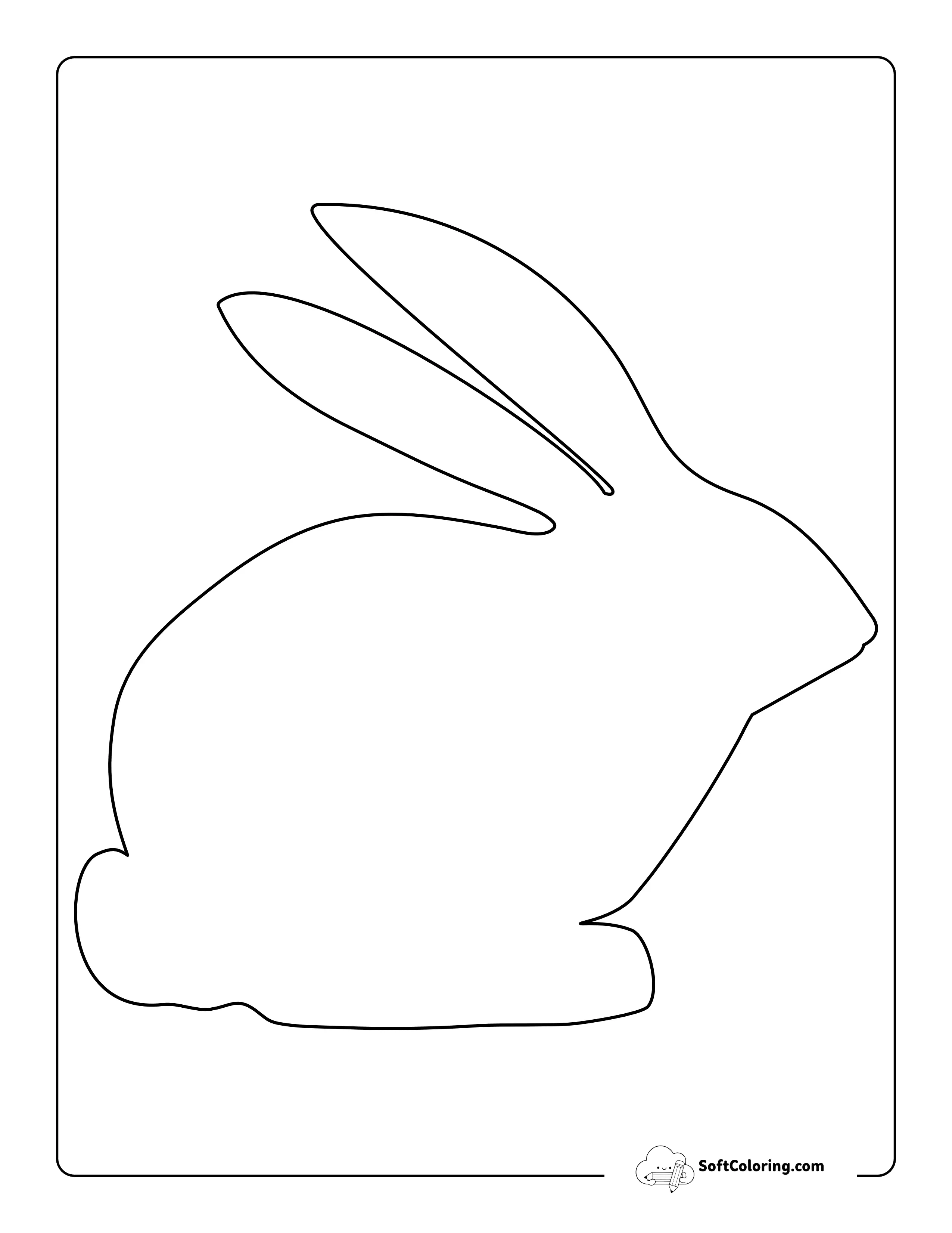 Cute Pointed Nose Bunny Template - Large