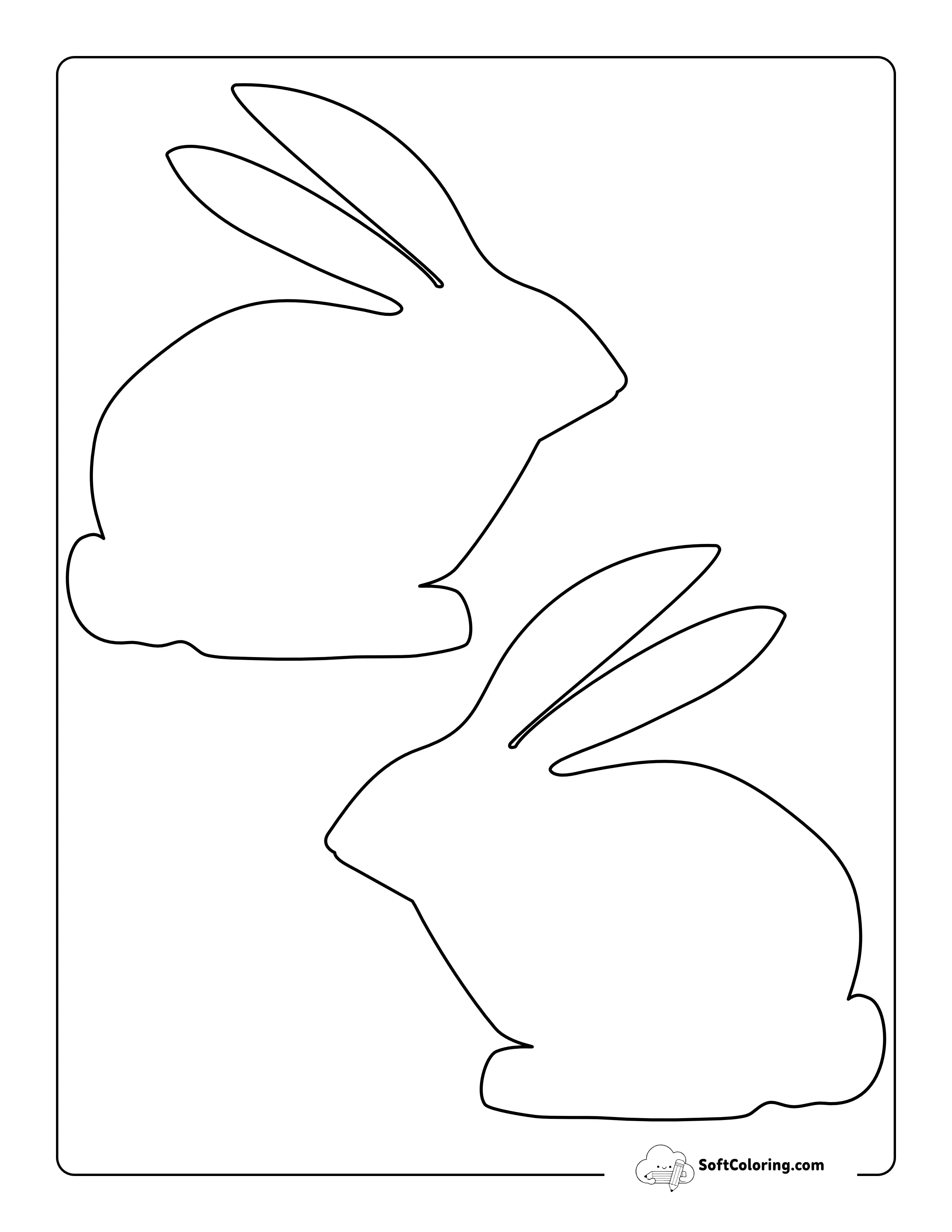 Cute Pointed Nose Bunny Template - Medium