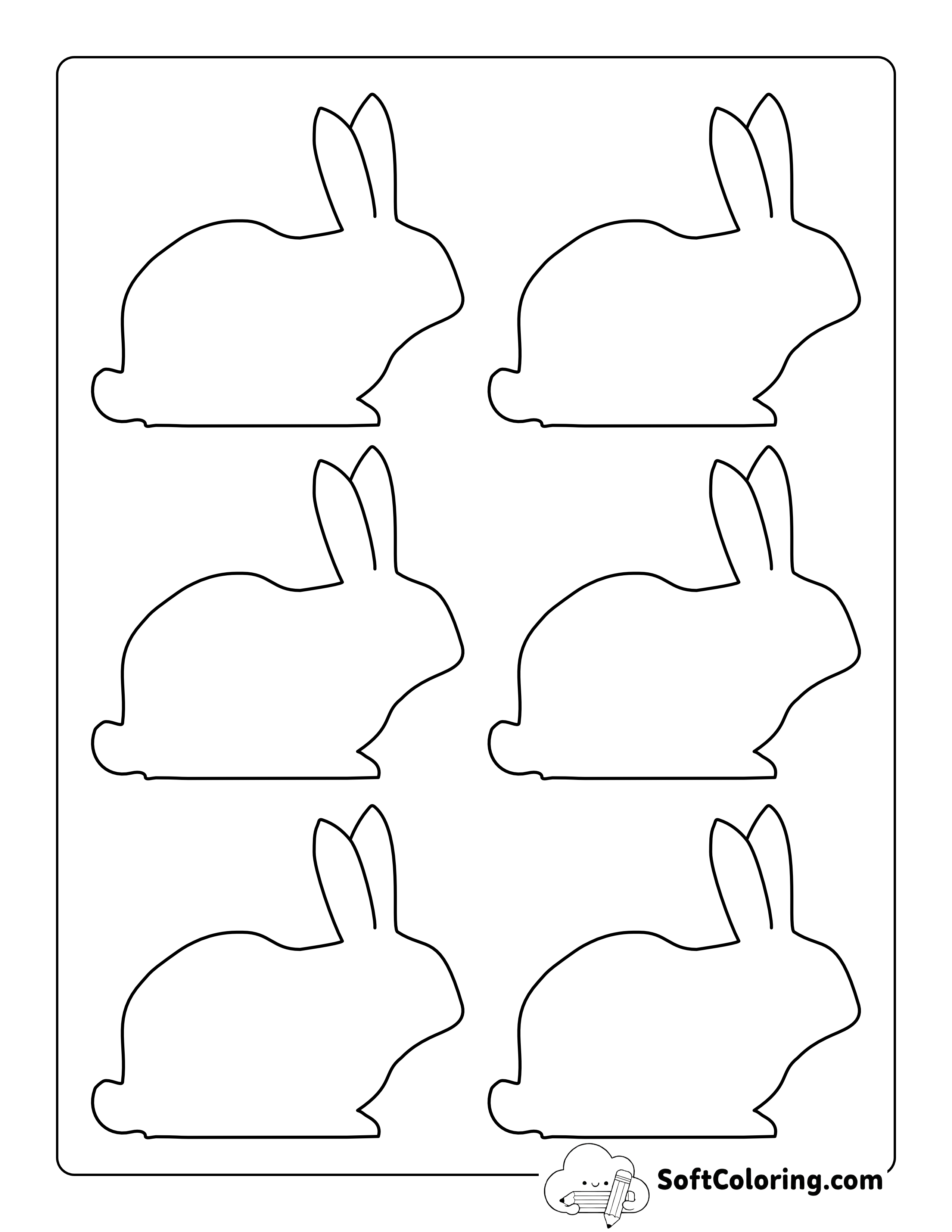 Crouching Bunny Template - Small