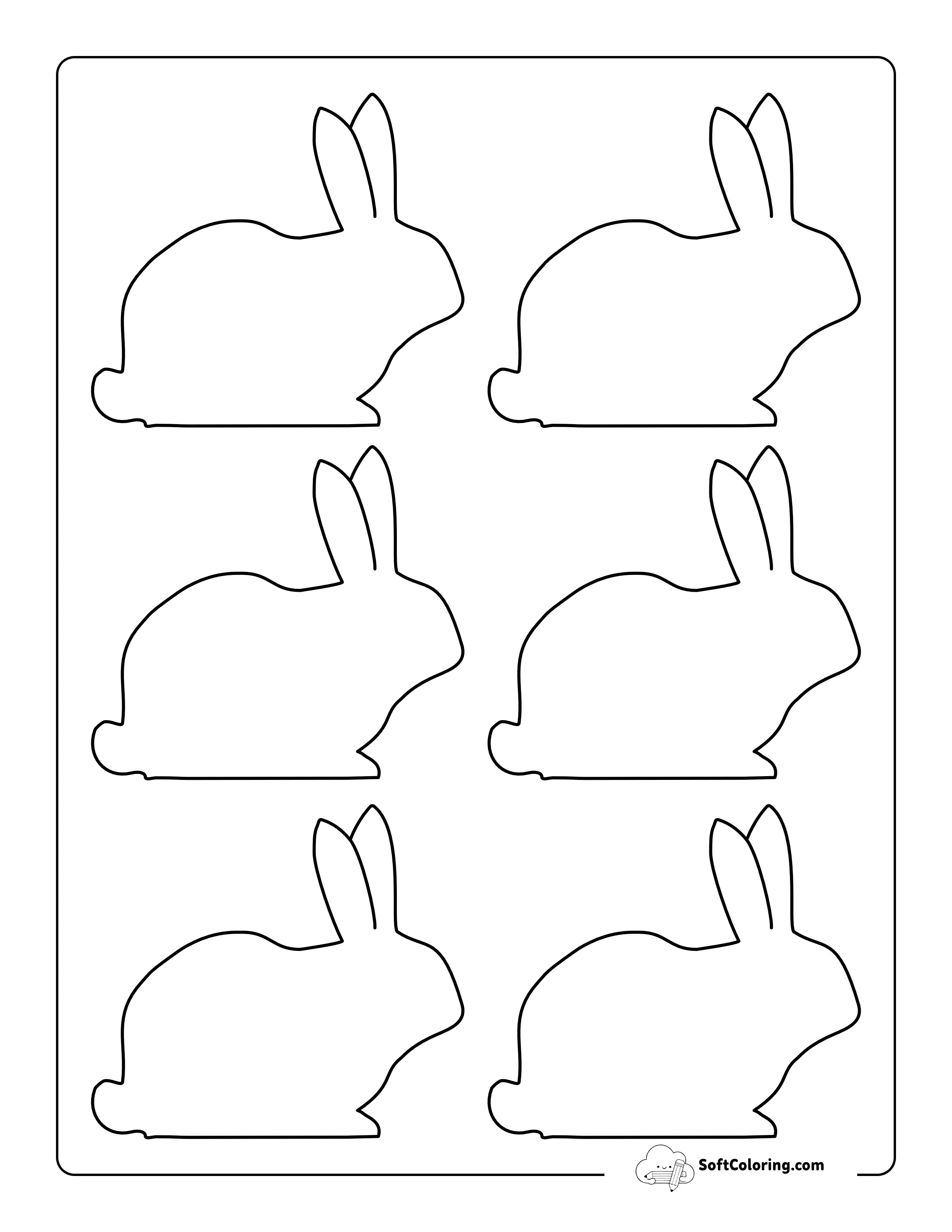 Crouching Bunny Template - Small