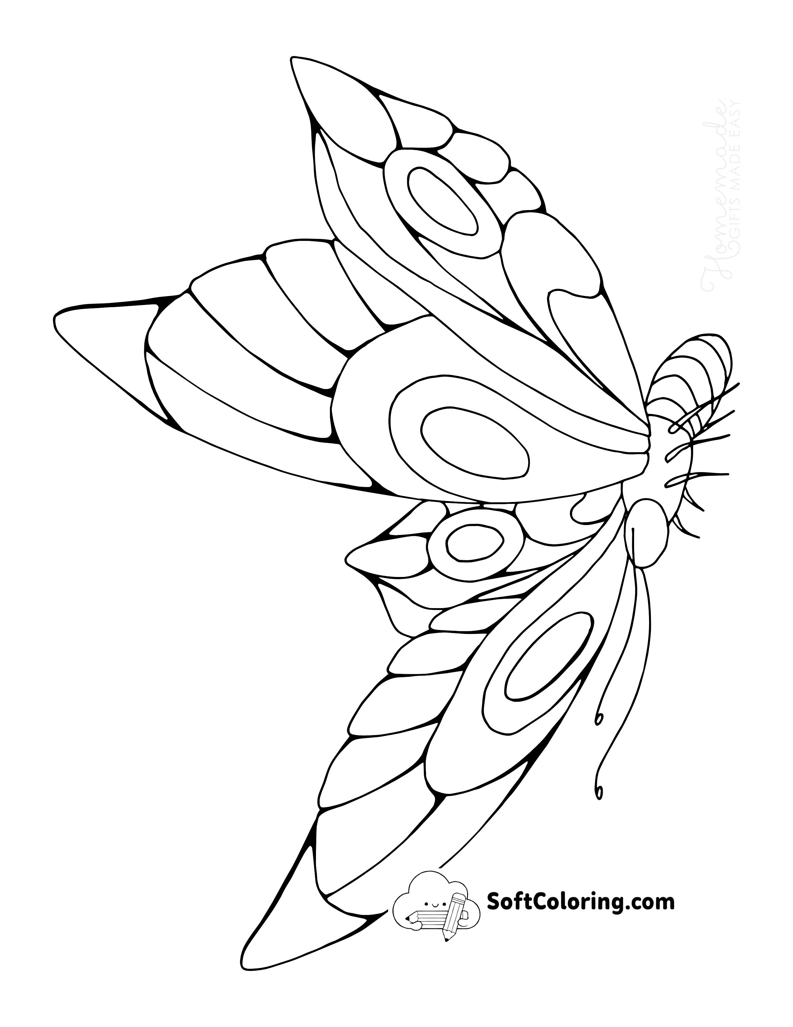 Flying Butterfly Picture to Color