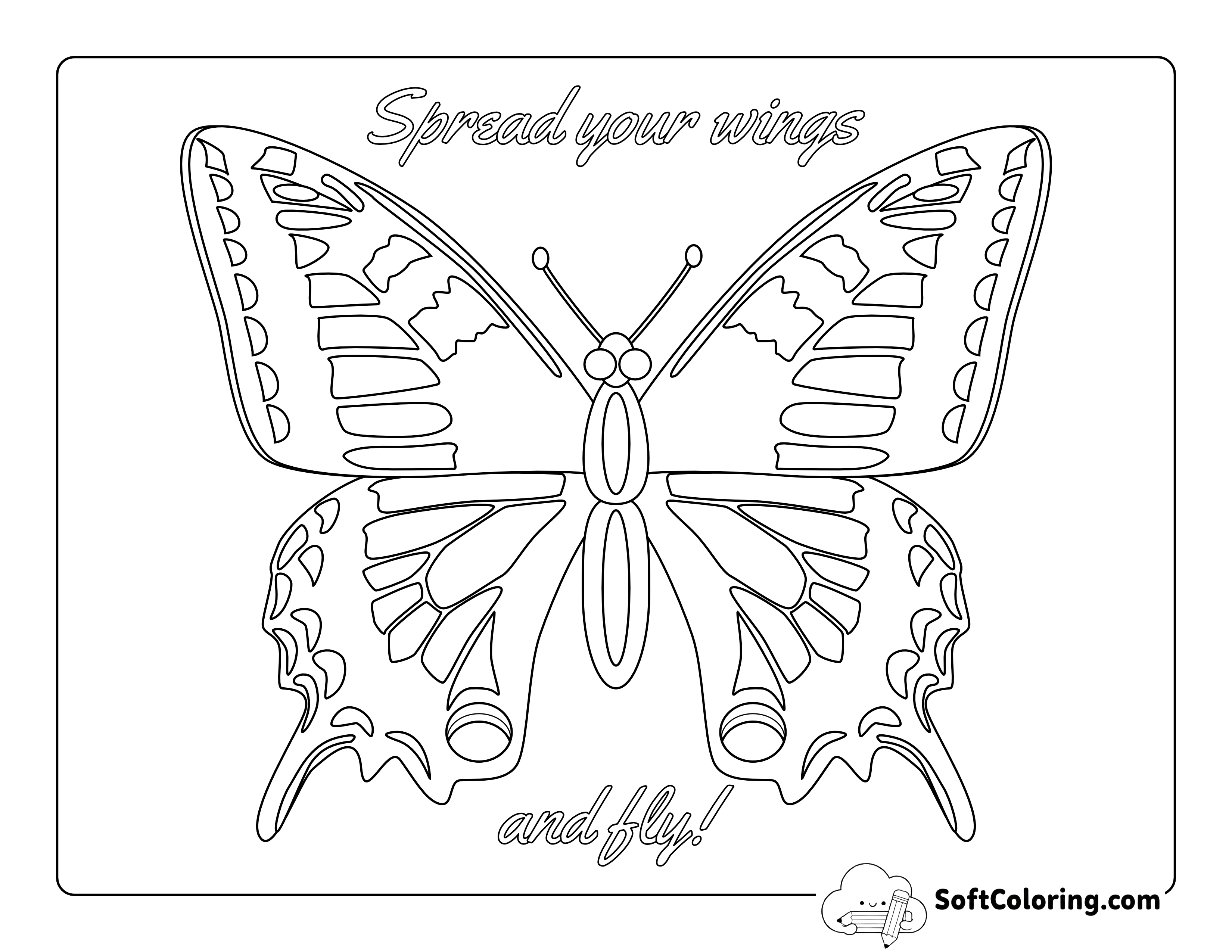 Butterfly with Wing Spots Coloring Page