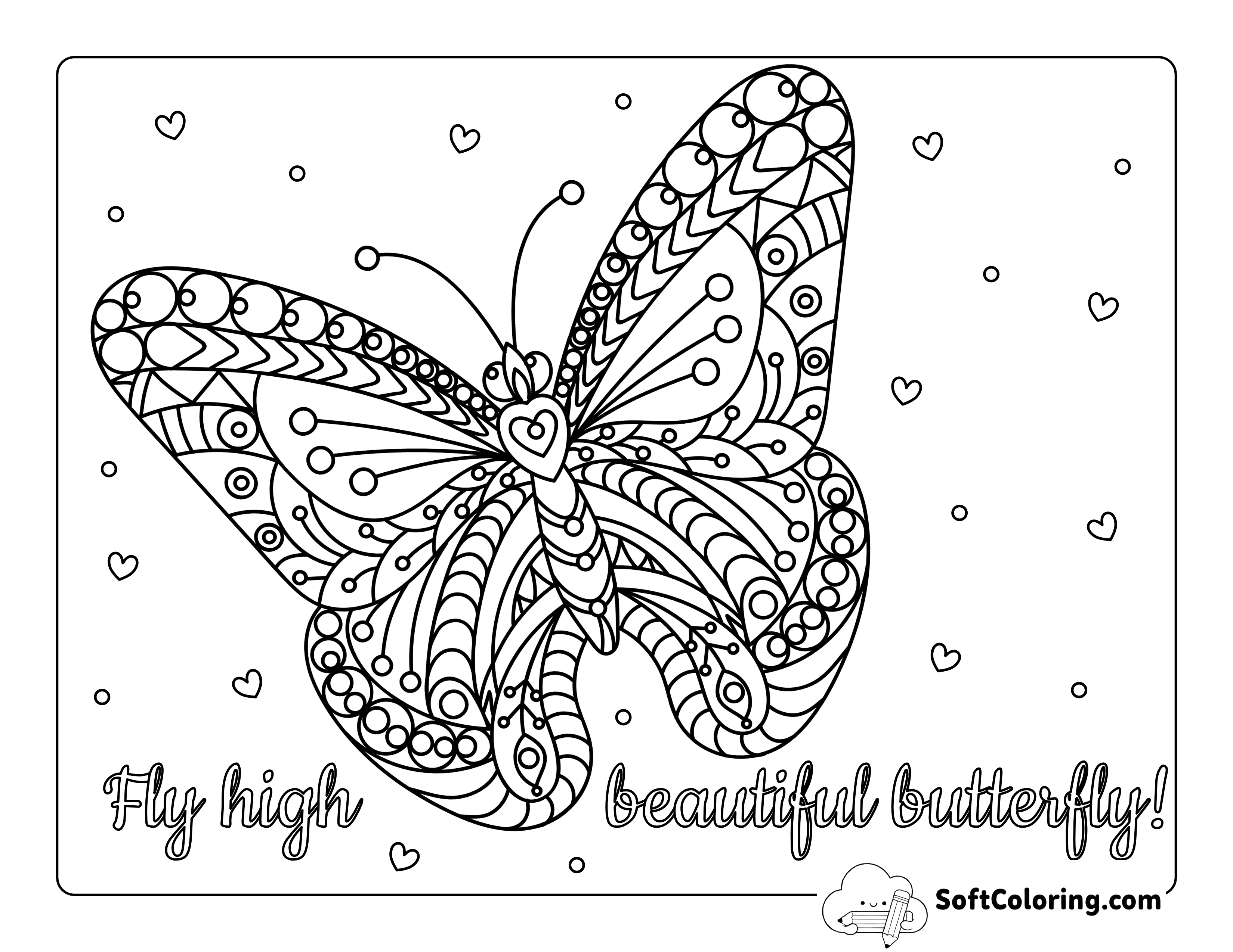 Butterfly Wings Doodle for Adults to Color
