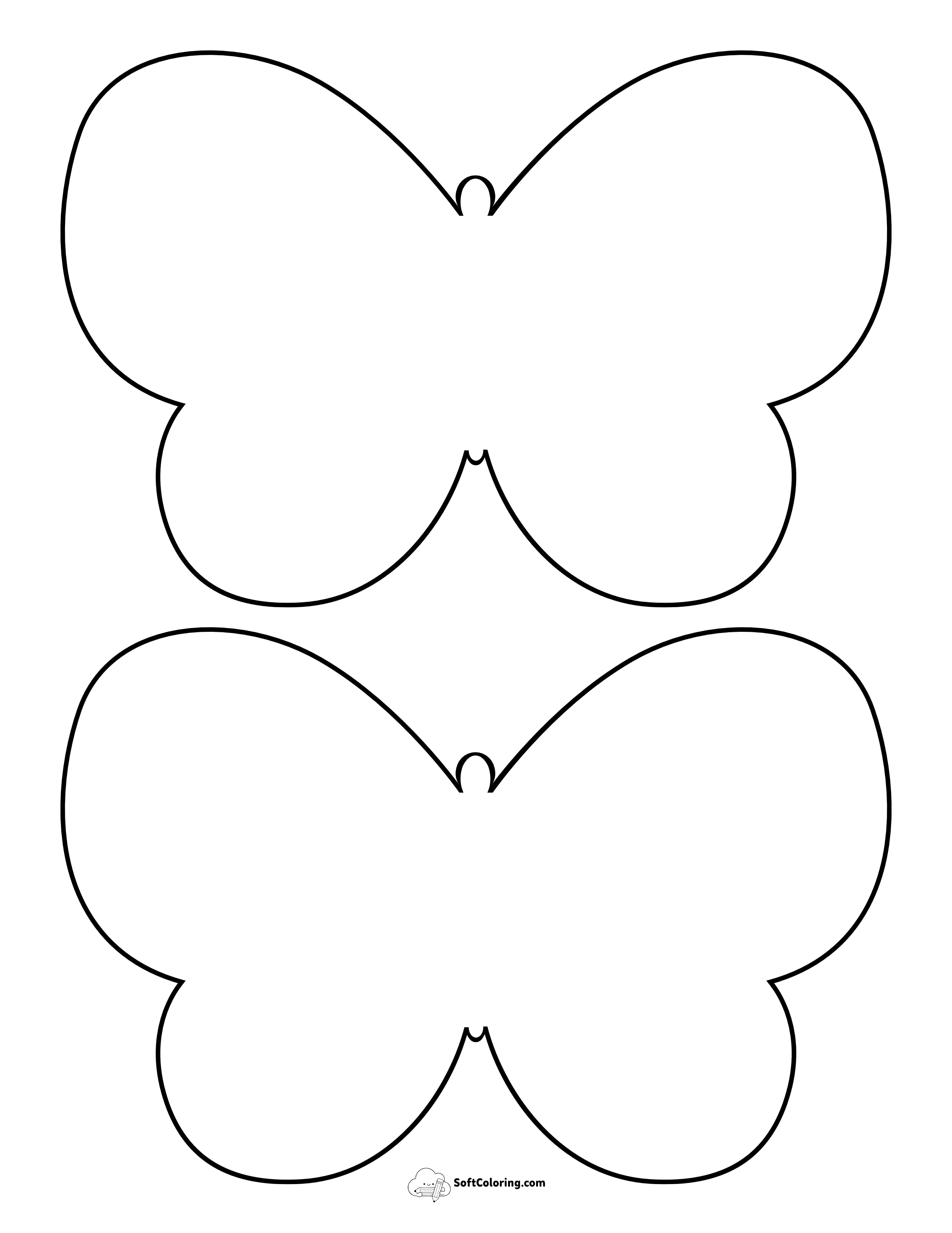 Blank Butterfly Shapes, No Antennae - Medium Size