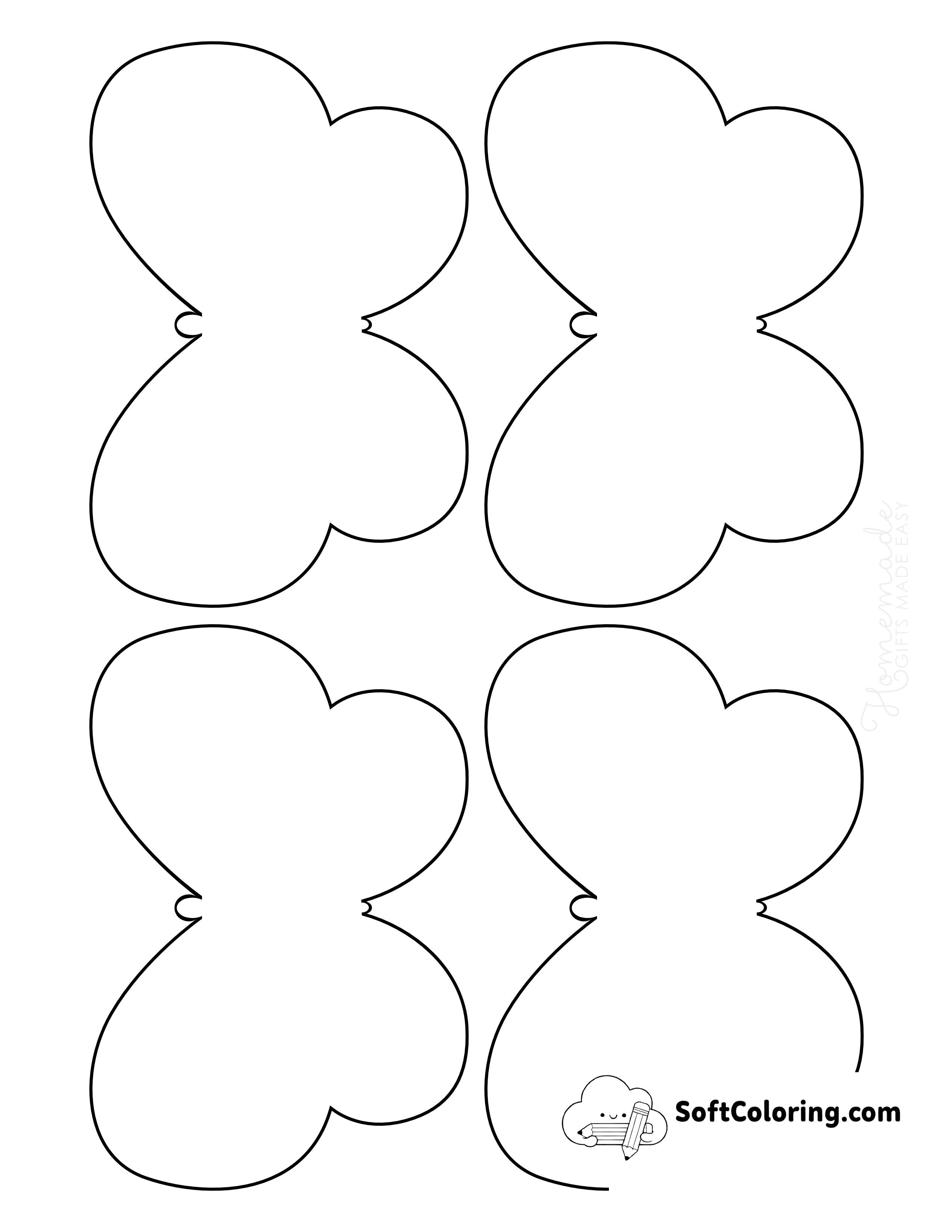 Blank Butterfly Template, no antennae - Small