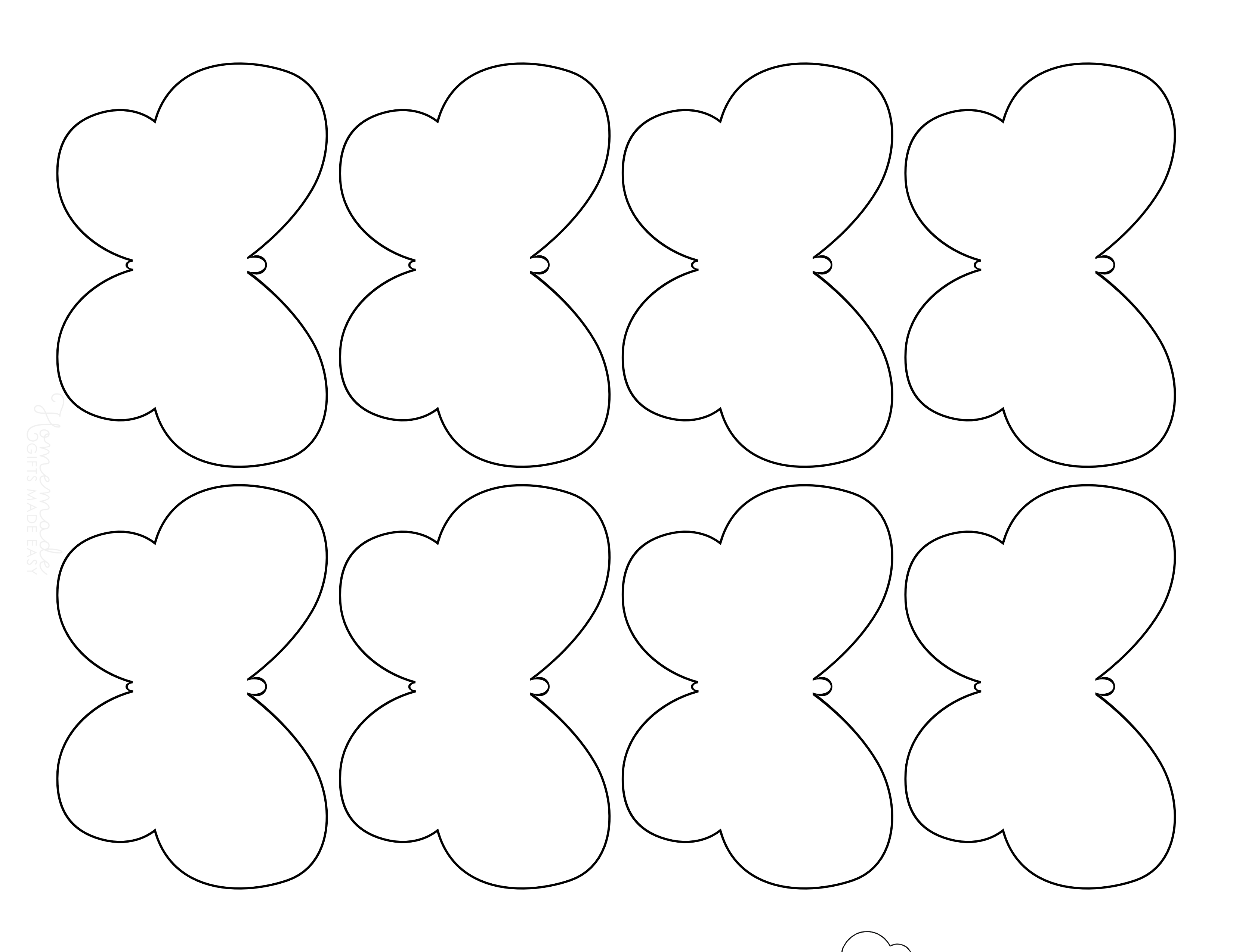 Blank Butterfly Template, no antennae - Extra Small