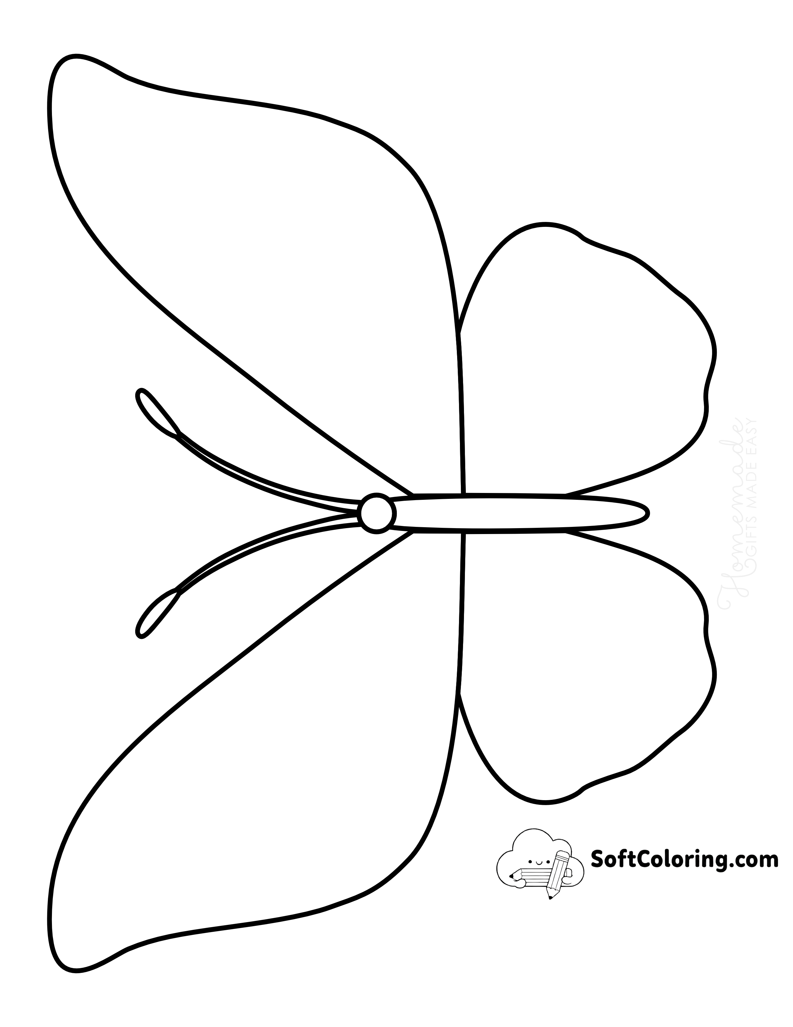 Large Printable Butterfly Template - 1