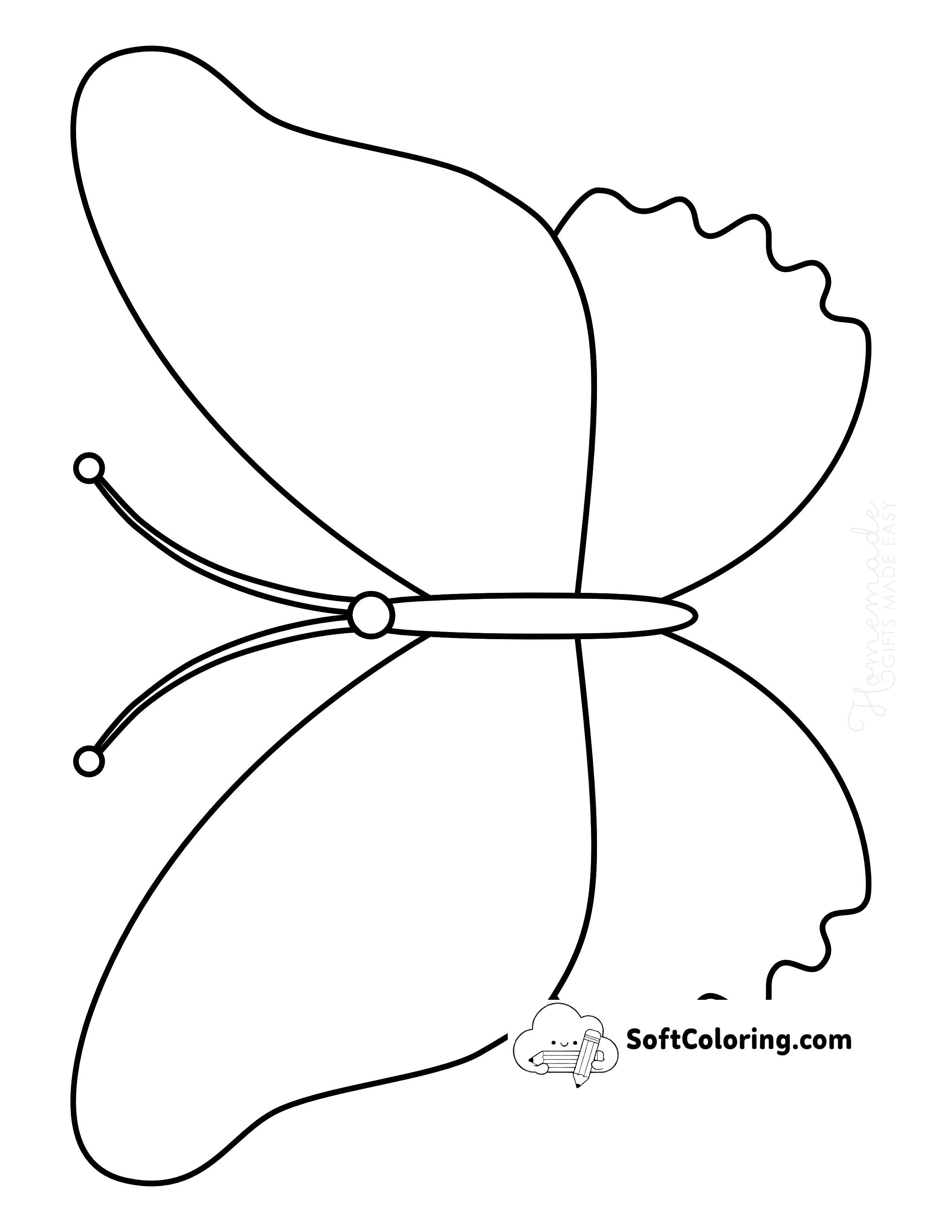 Large Printable Butterfly Template - 2