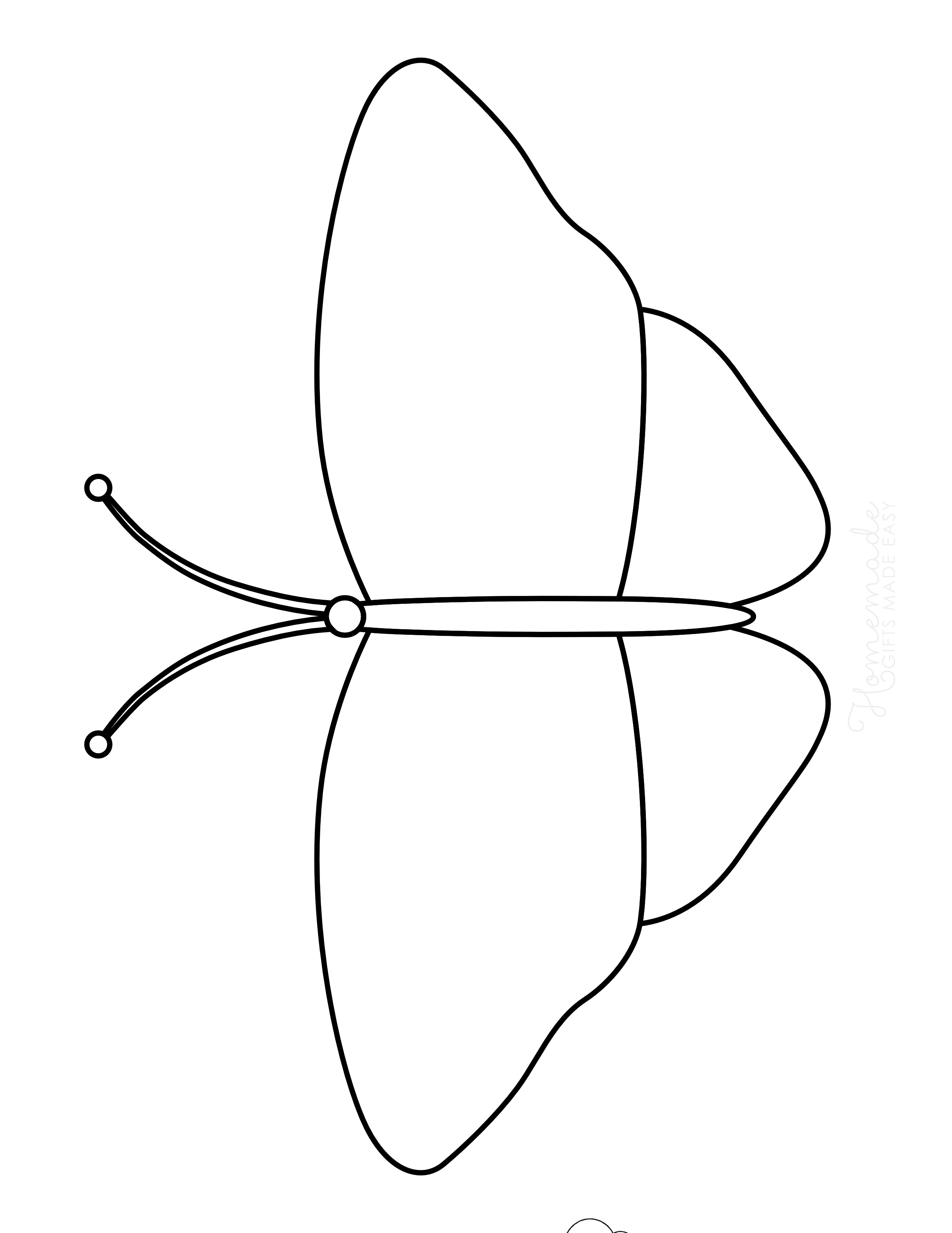 Large Printable Butterfly Template - 3
