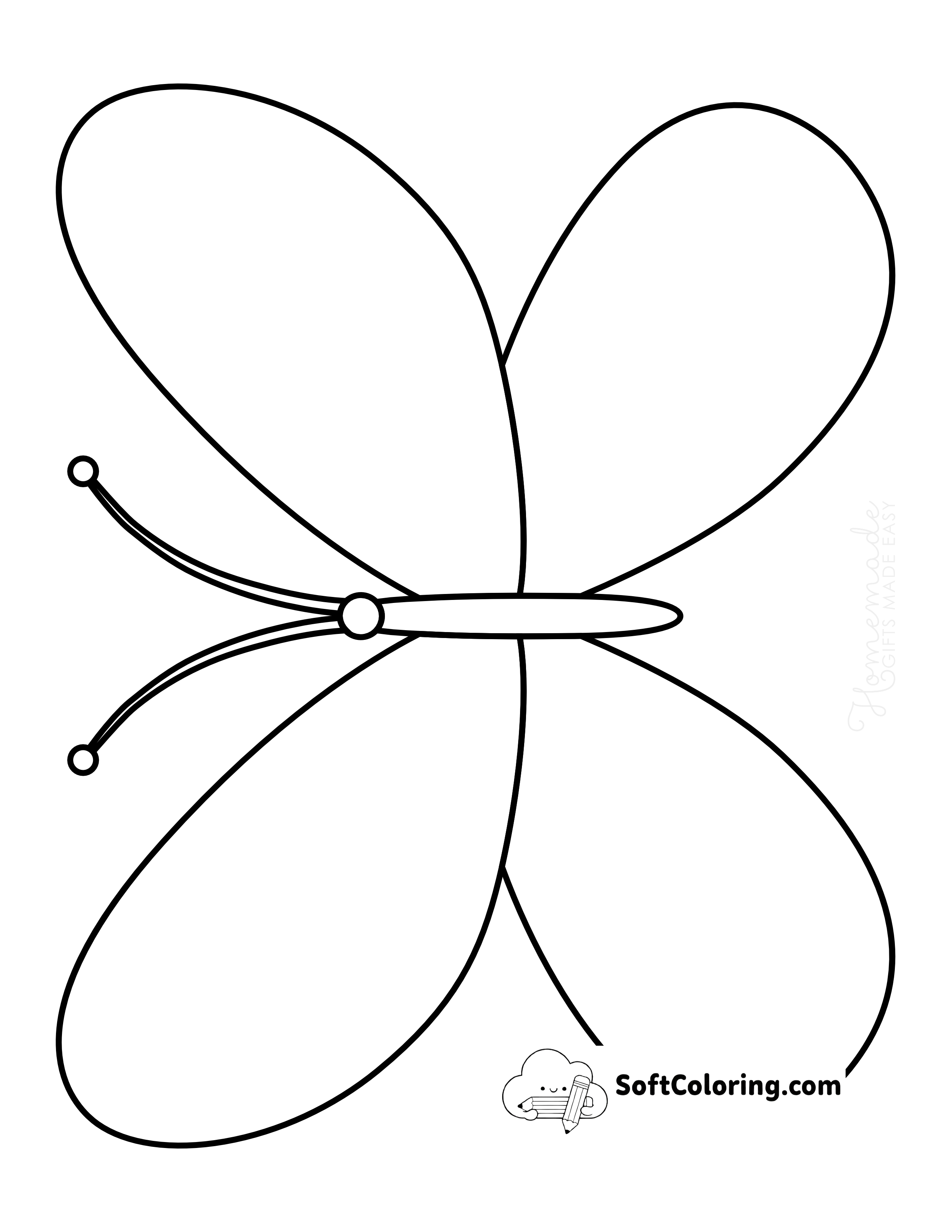 Large Printable Butterfly Template - 6