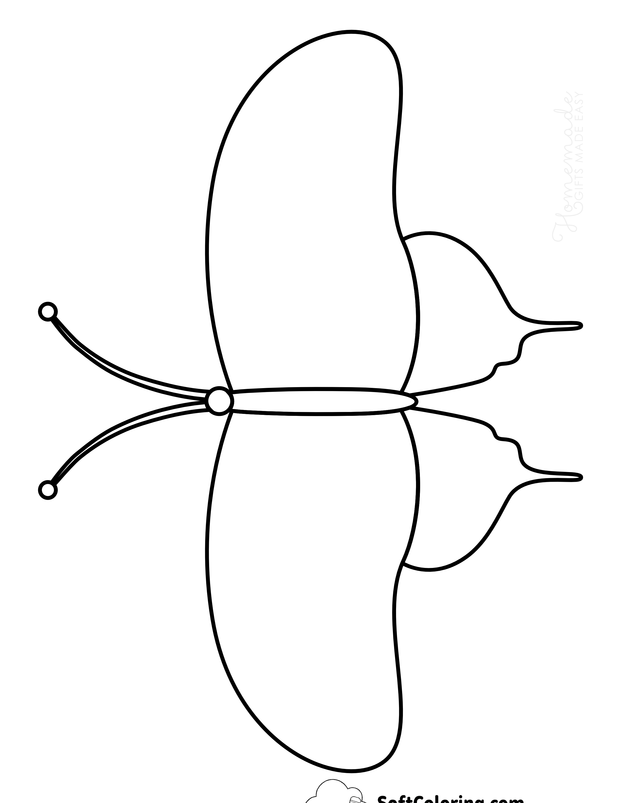 Large Printable Butterfly Template - 7