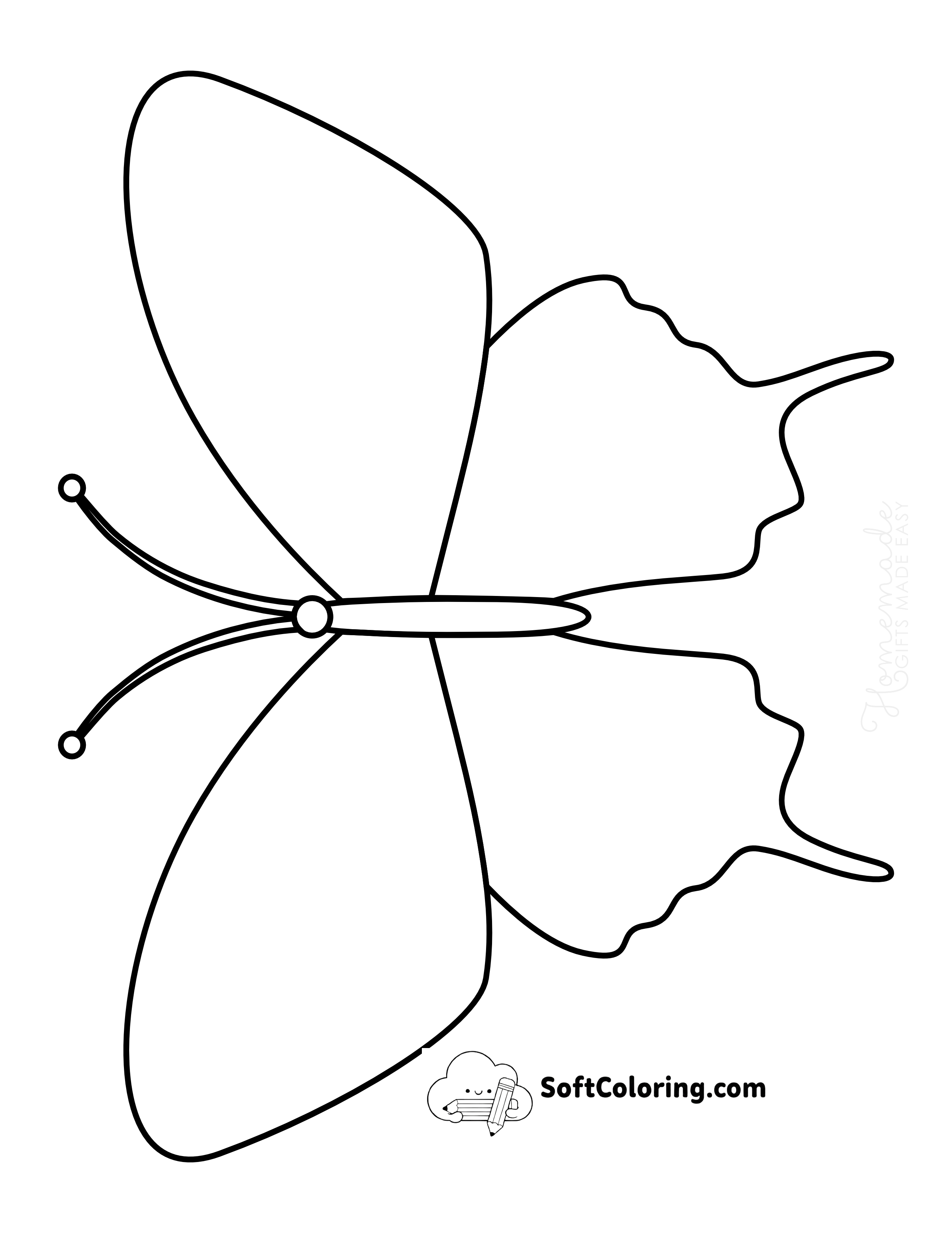 Large Printable Butterfly Template - 9