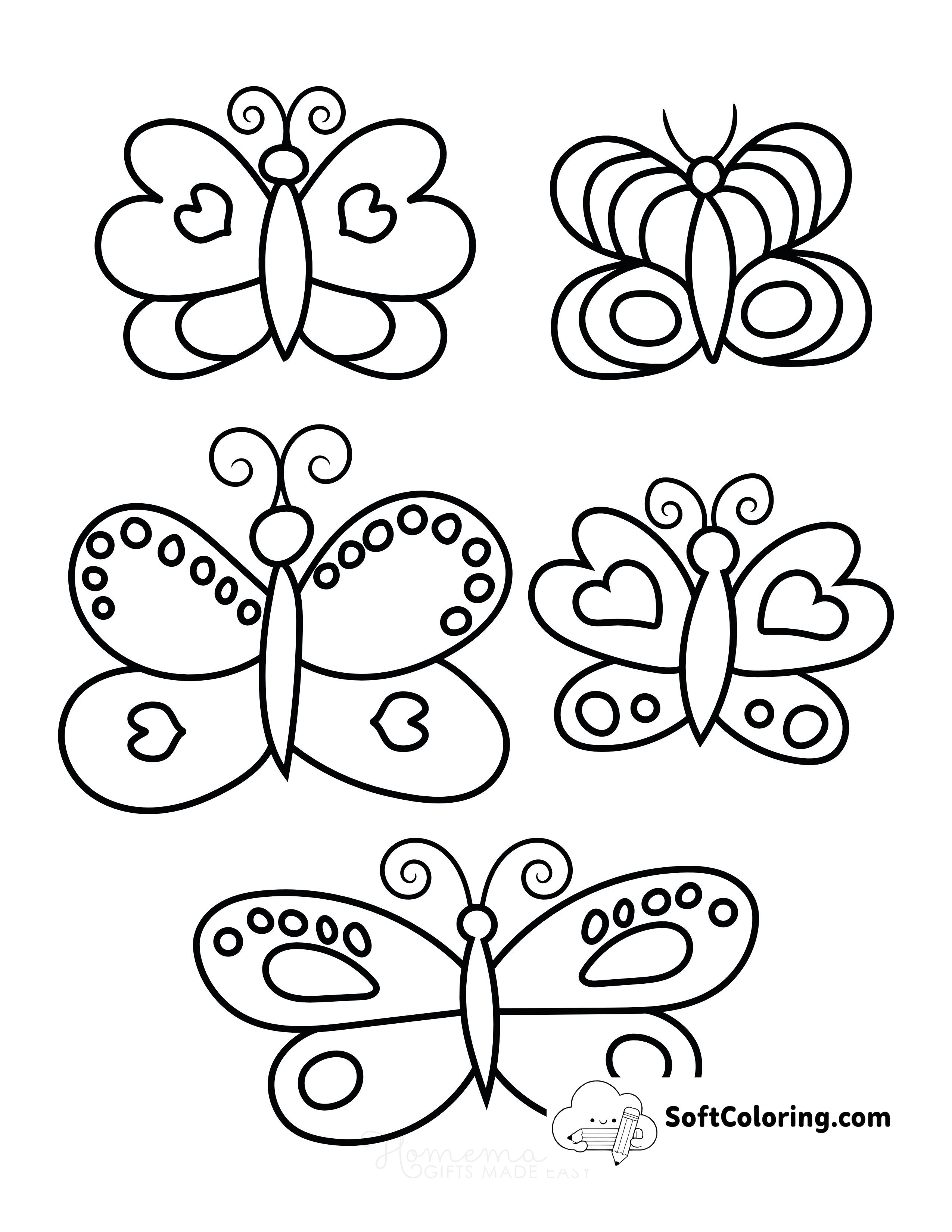 Free Printable Butterflies Coloring Page