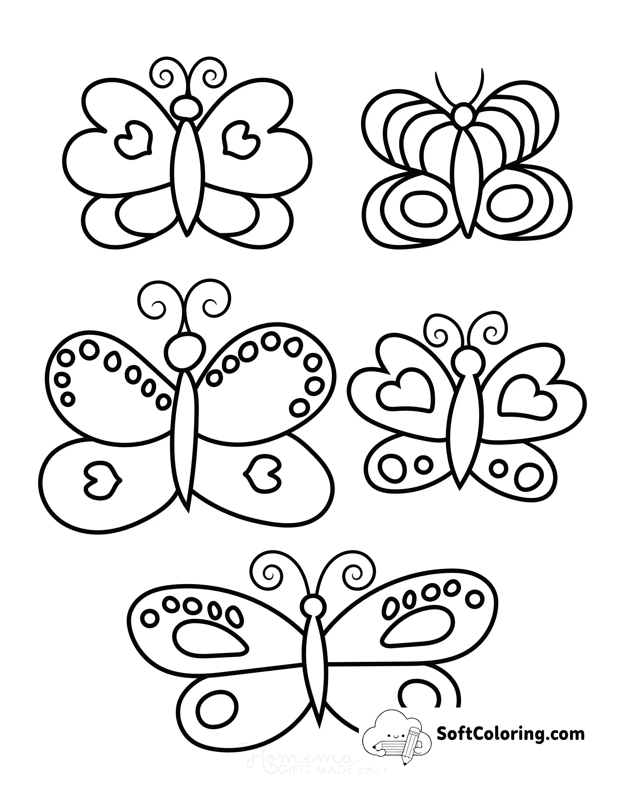 Free Printable Butterflies Coloring Page