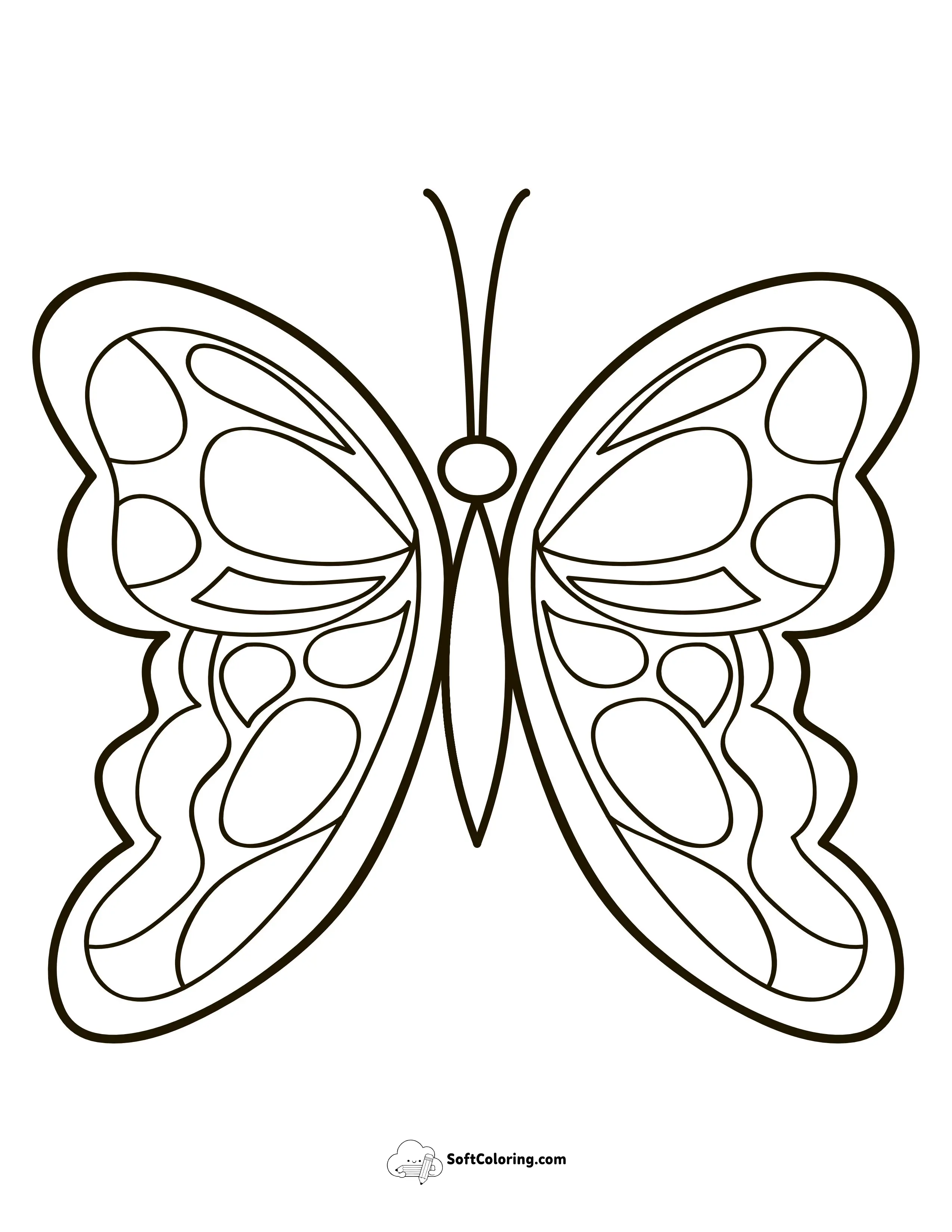 Simple Printable Butterfly Coloring Page