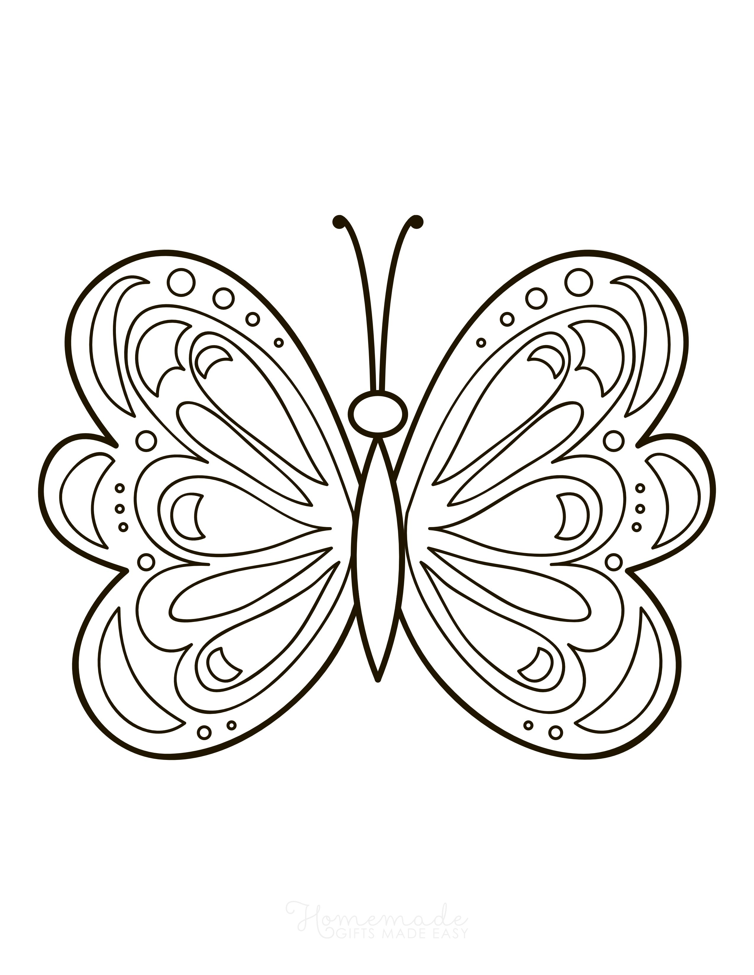 Patterned Butterfly Wings to Color