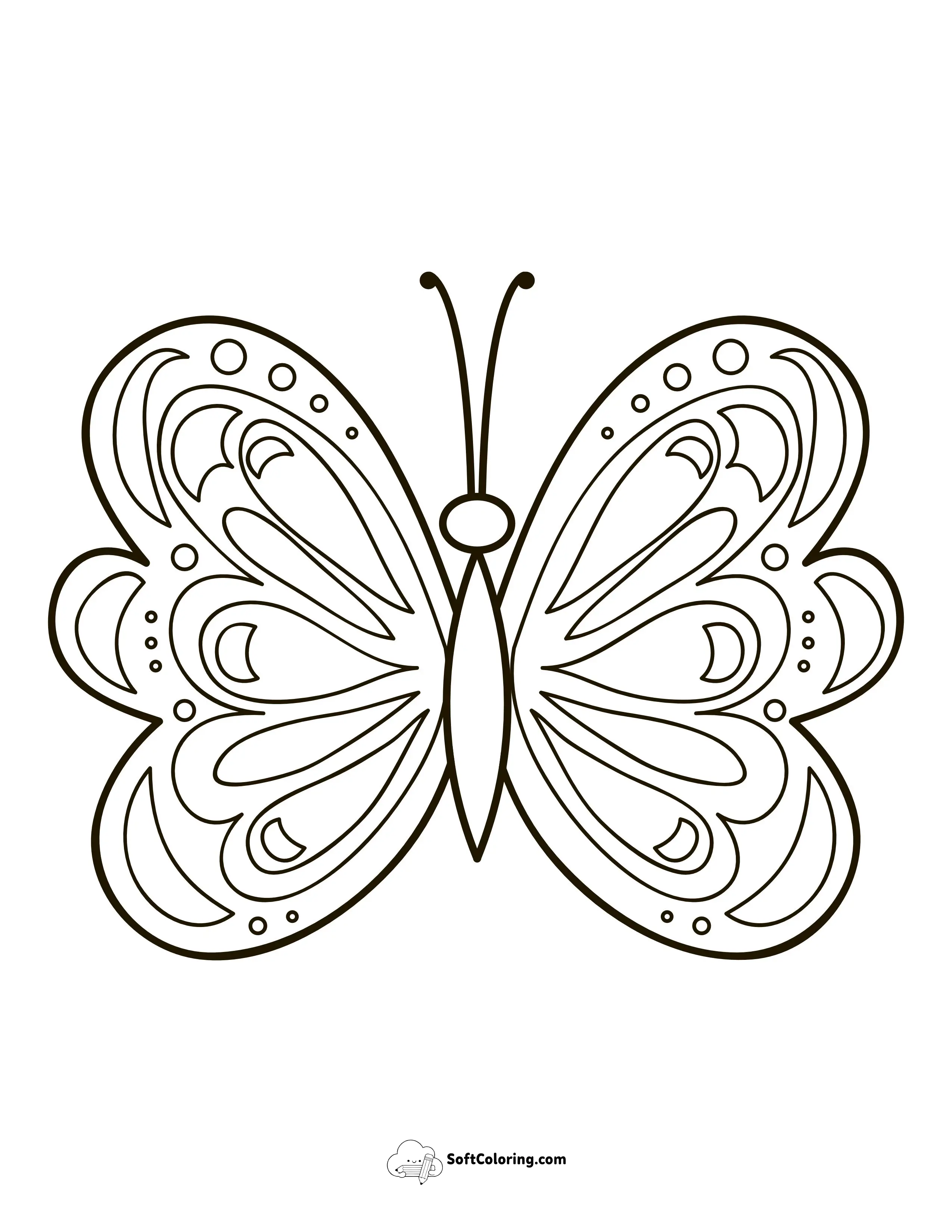 Patterned Butterfly Wings To Color