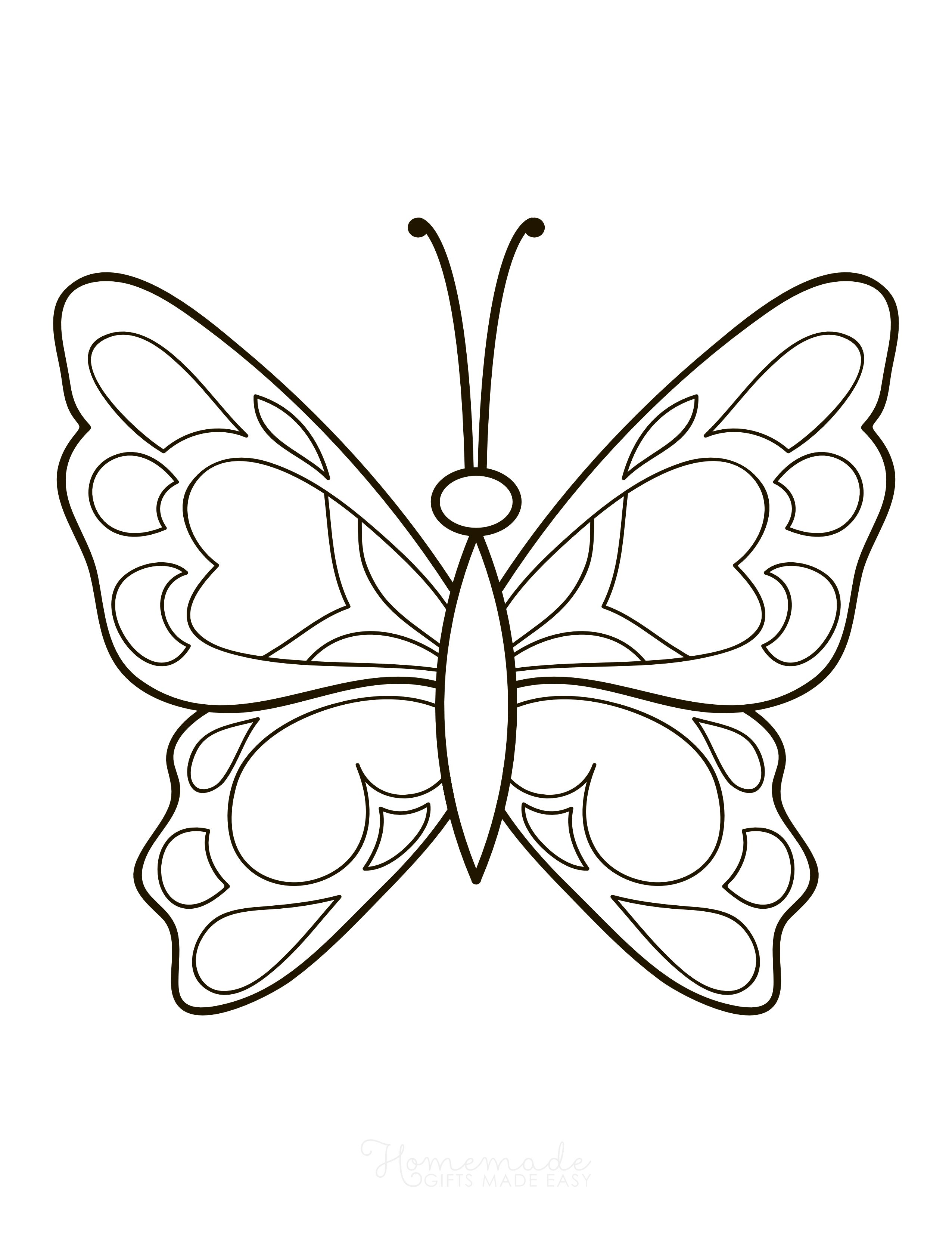 Simple Patterned Butterfly Wings to Color