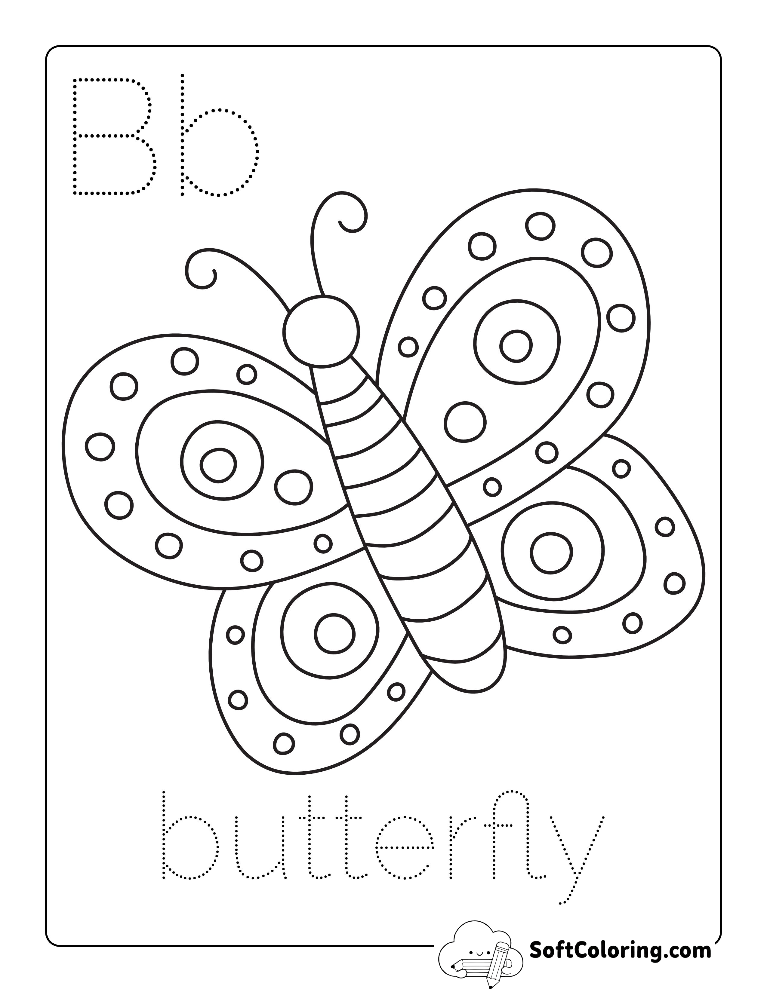 Butterfly Coloring Page for Preschoolers