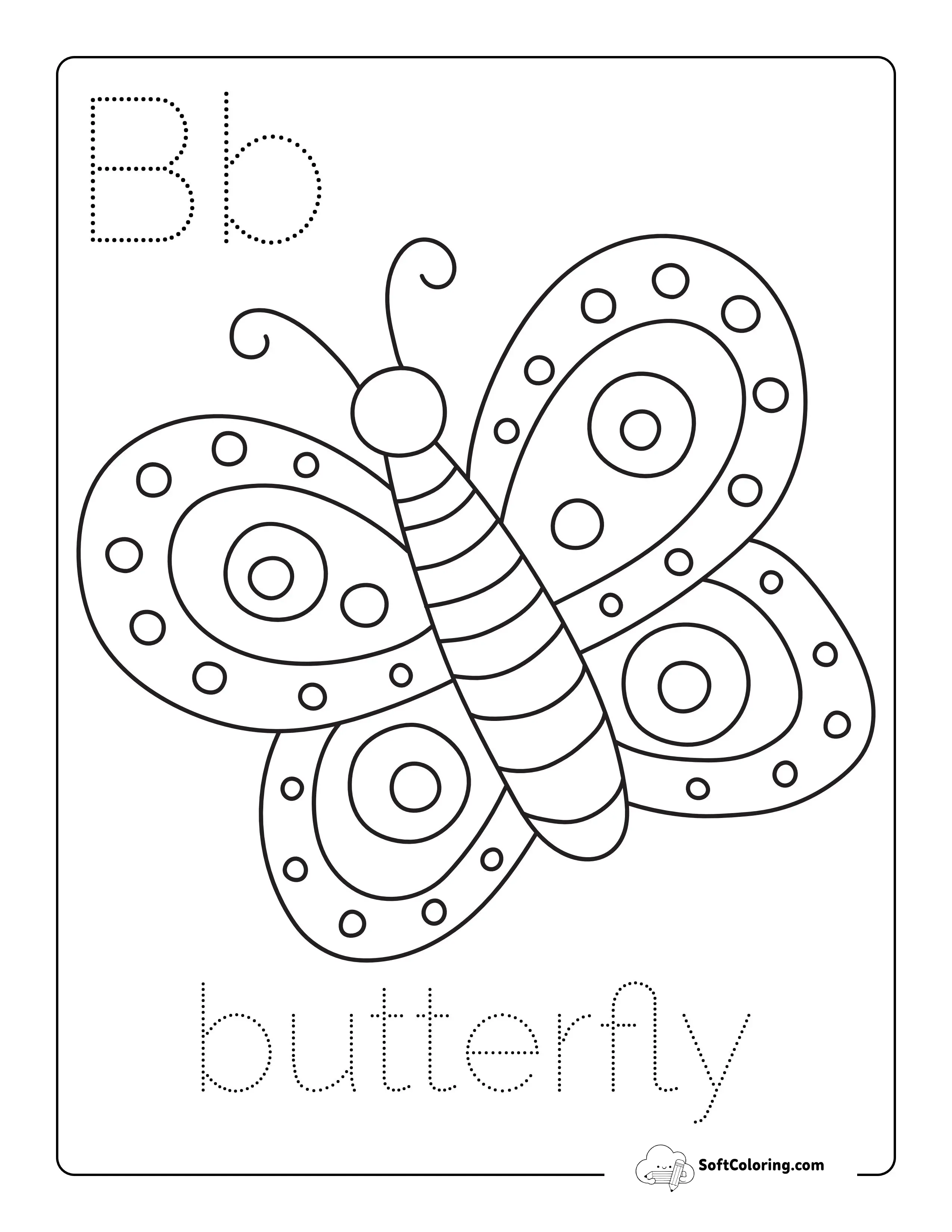 Butterfly Coloring Page For Preschoolers