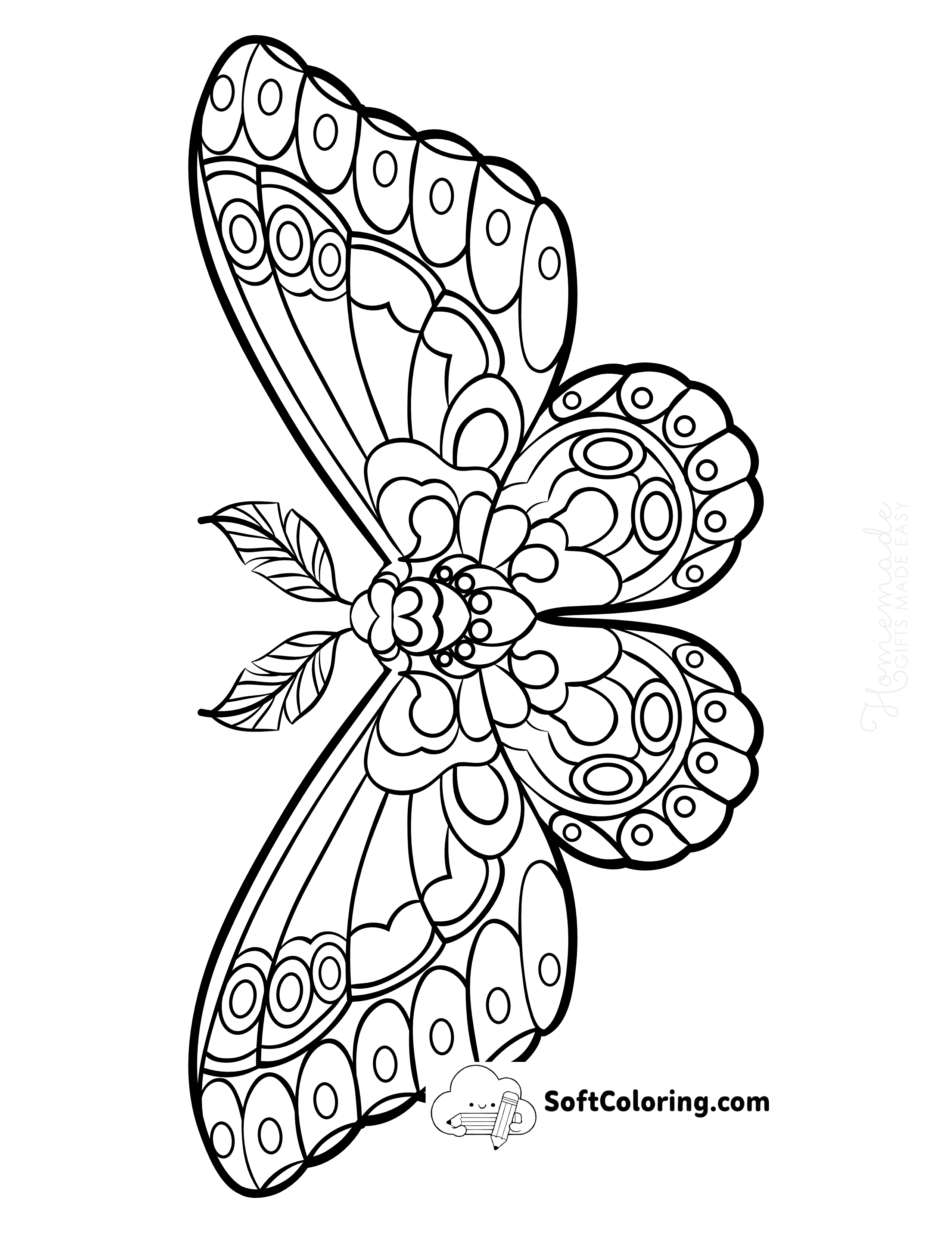Butterfly with Feathered Antennae to Color