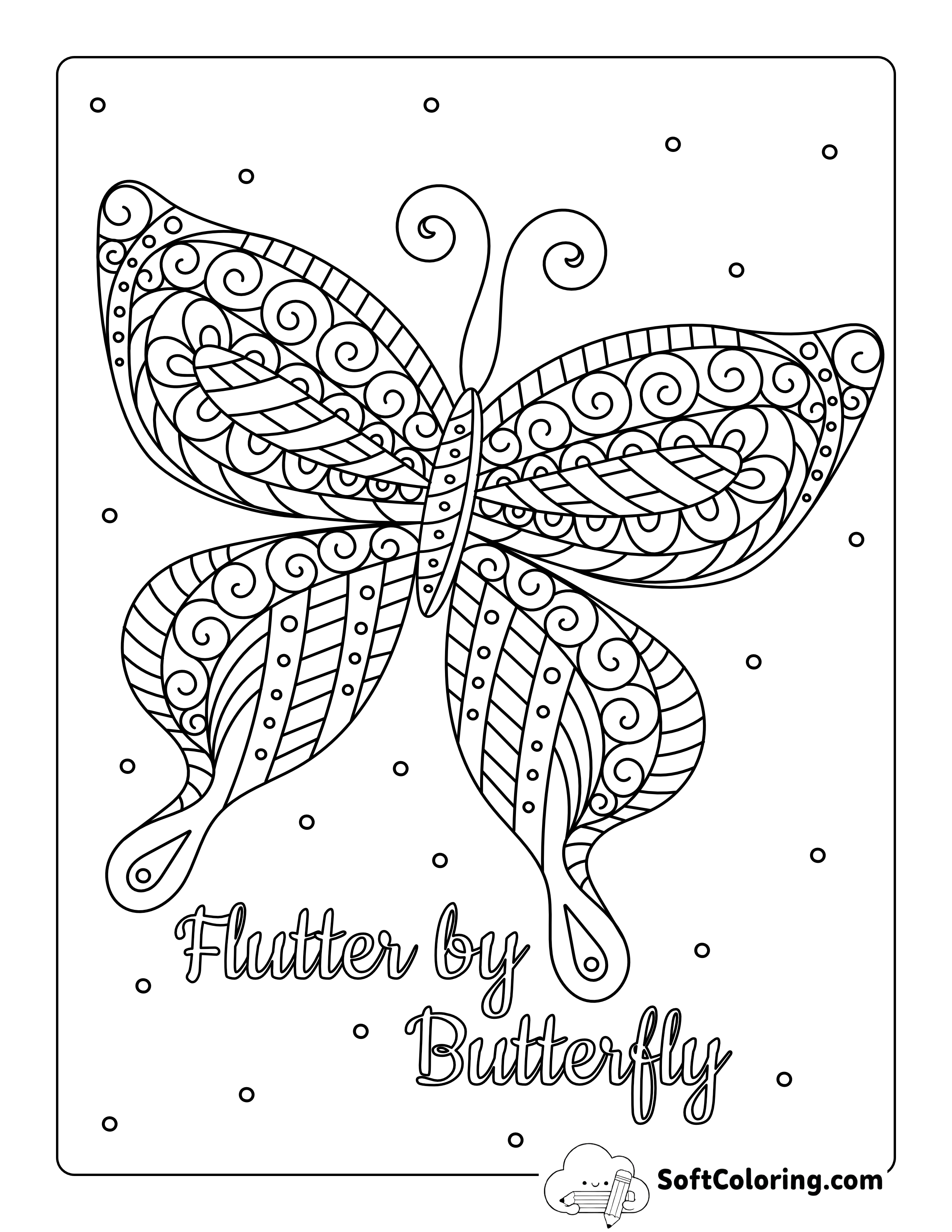 Detailed Butterfly Coloring Sheet for Adults