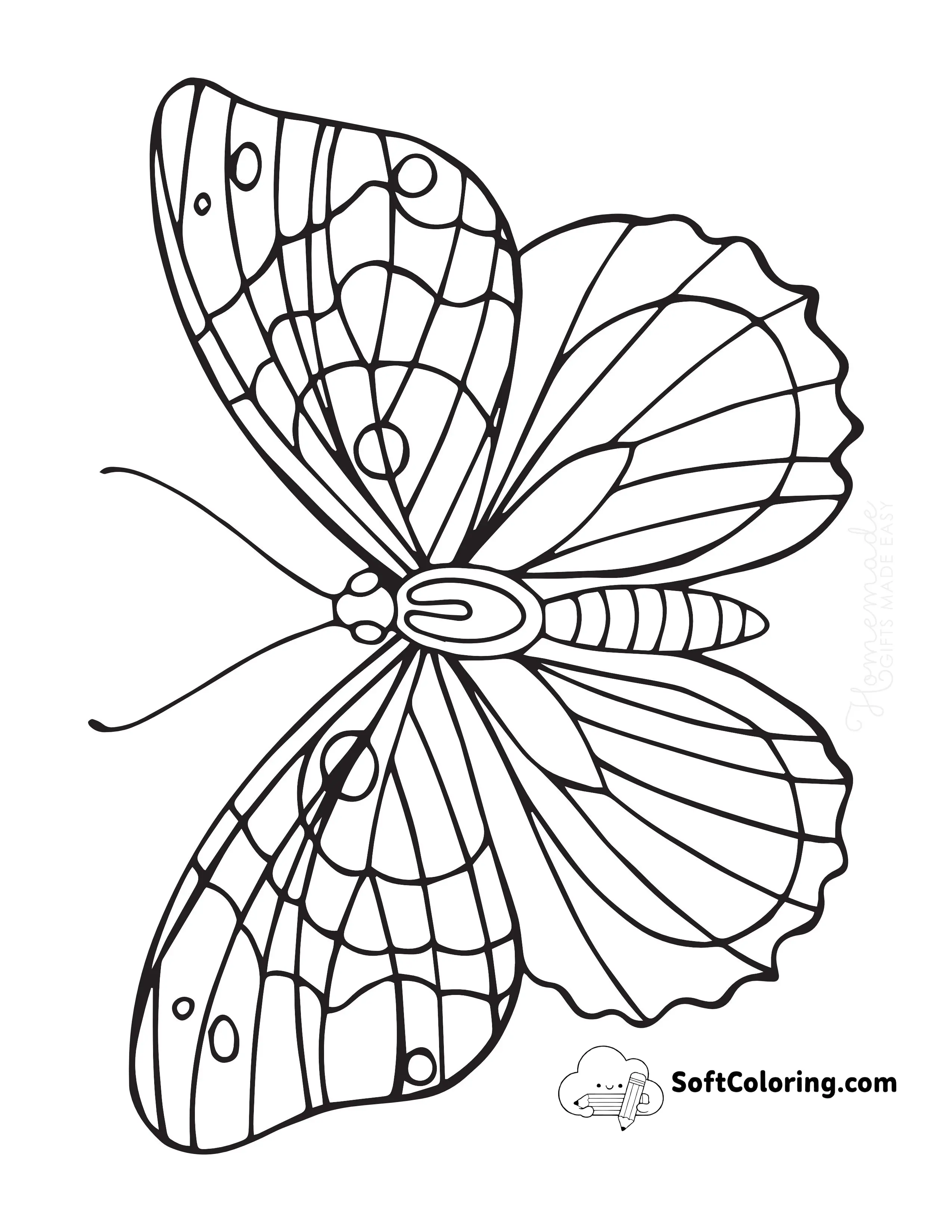 Beautiful Patterned Wings Coloring Page