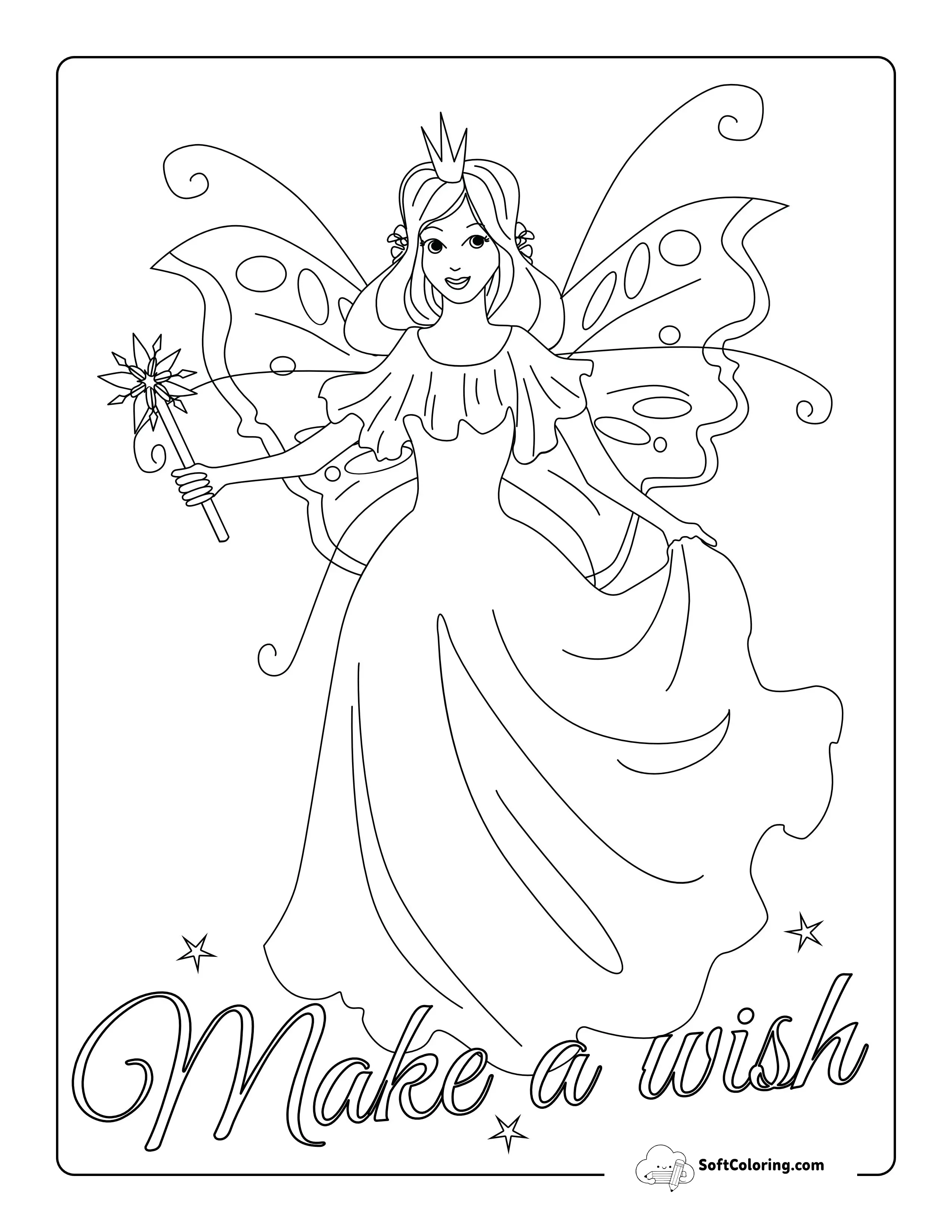 "Make A Wish" Fairy Template Free