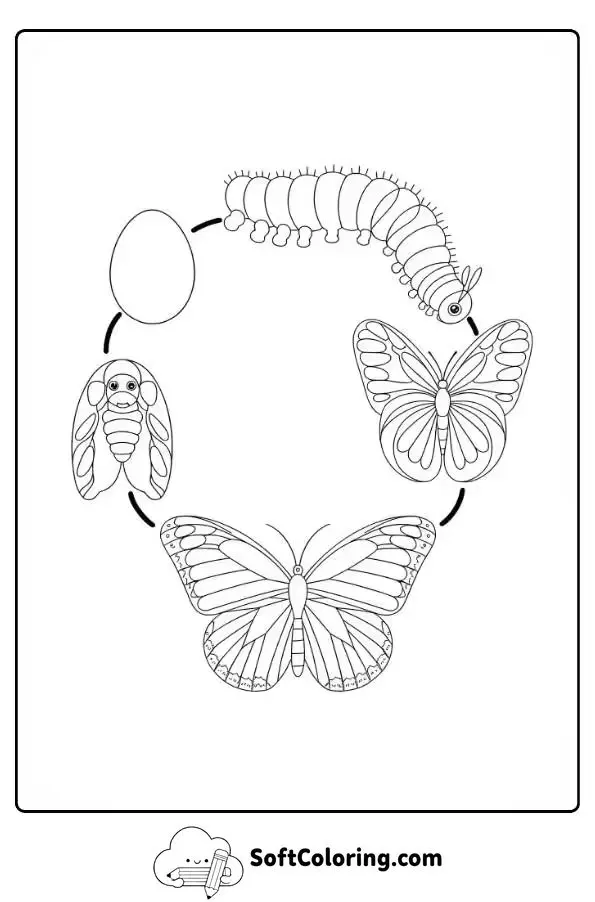 Butterfly Life Cycle Color Page