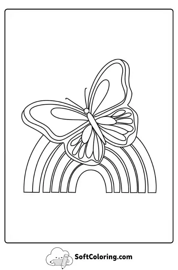 Butterfly Rainbow Coloring Page