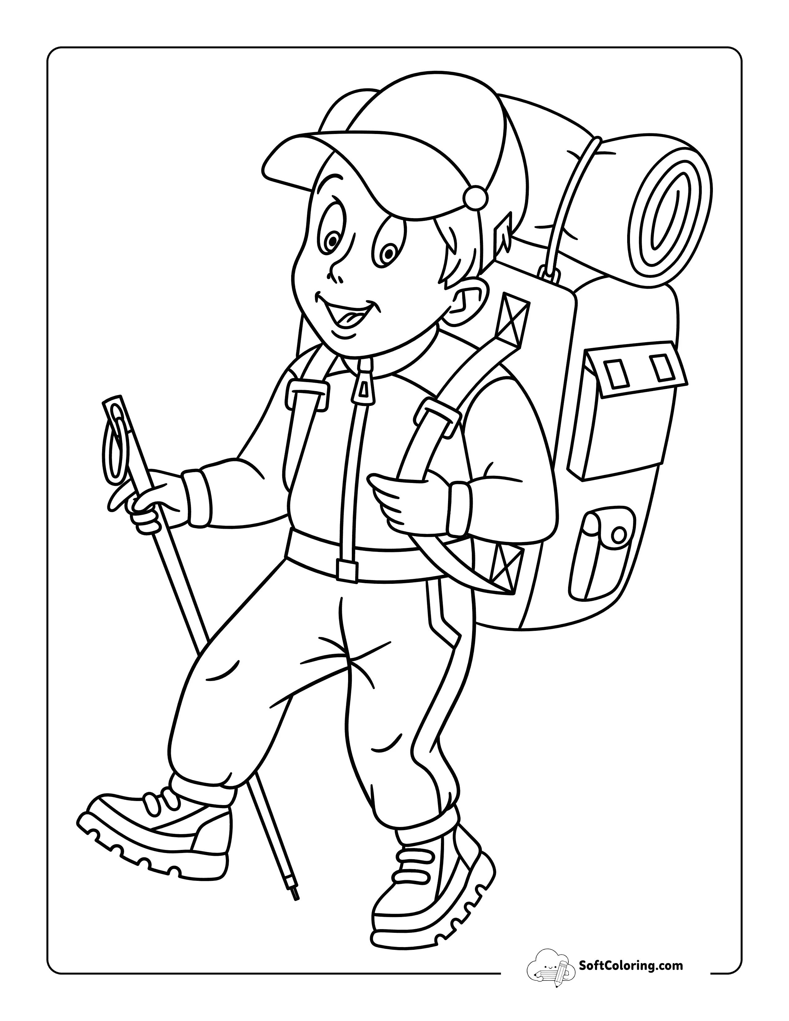 Easy Camper Printable To Color