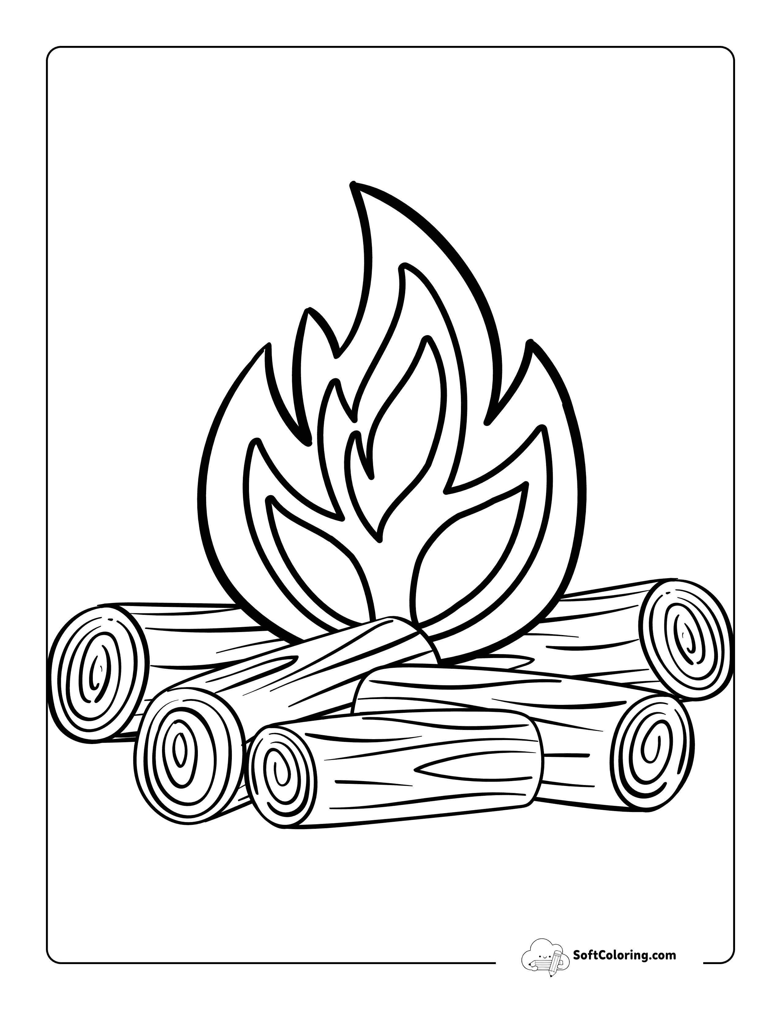 Easy Campfire Outline For Kids