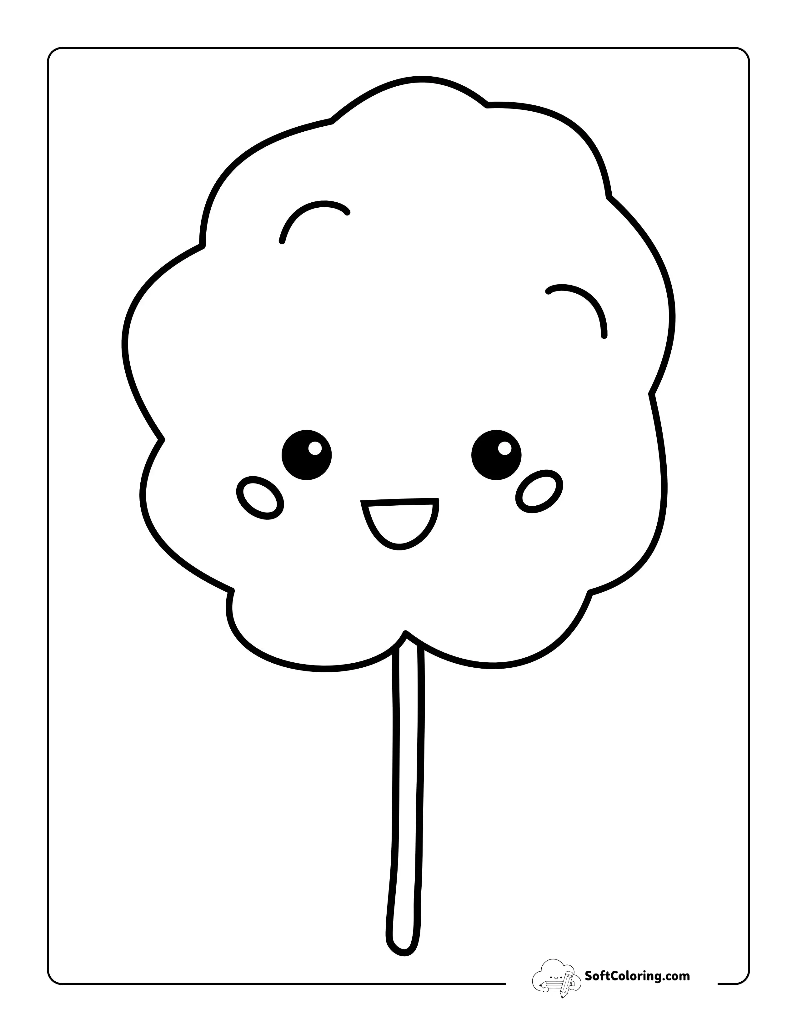 Cotton Candy Coloring Page For Kids