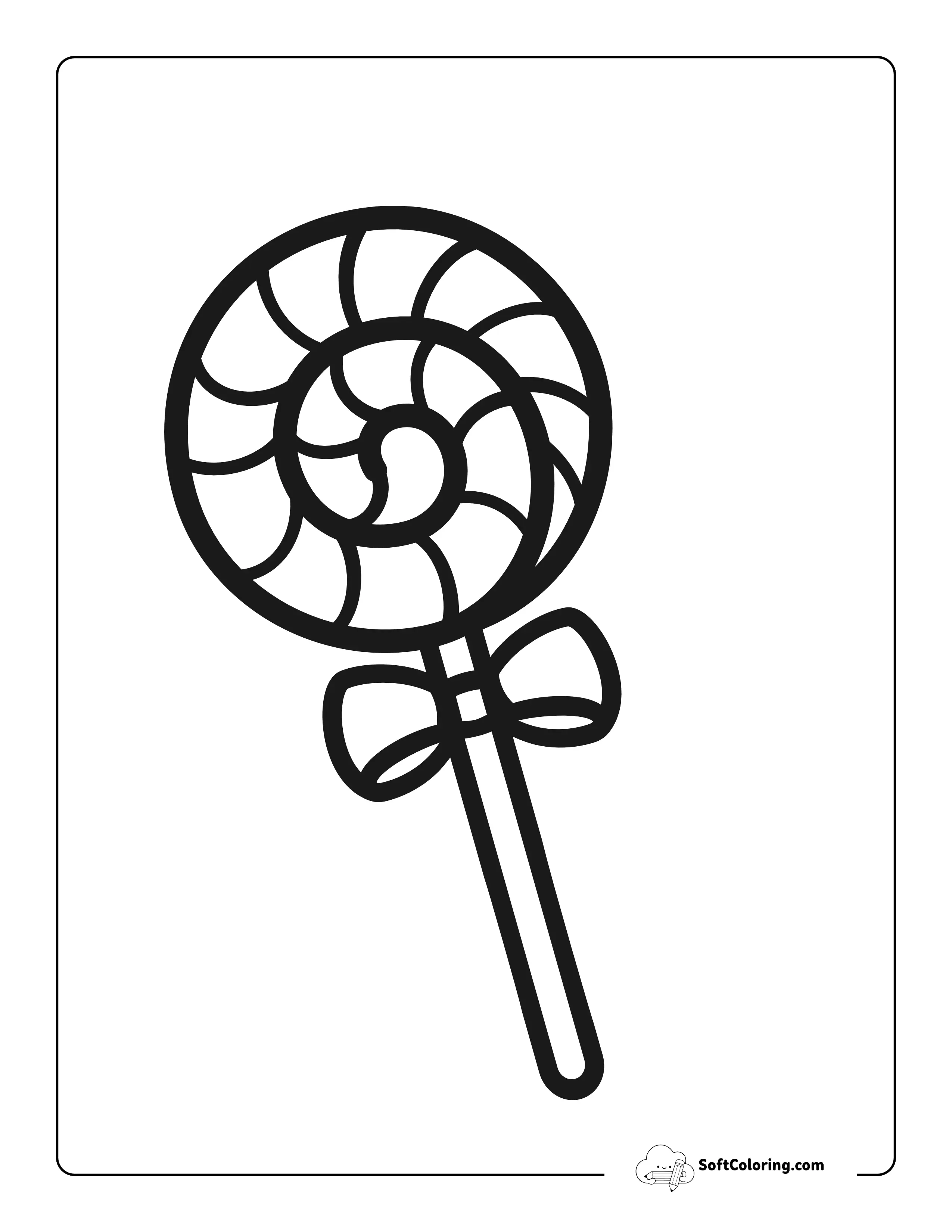 Round Lollipop Coloring Page For Preschoolers