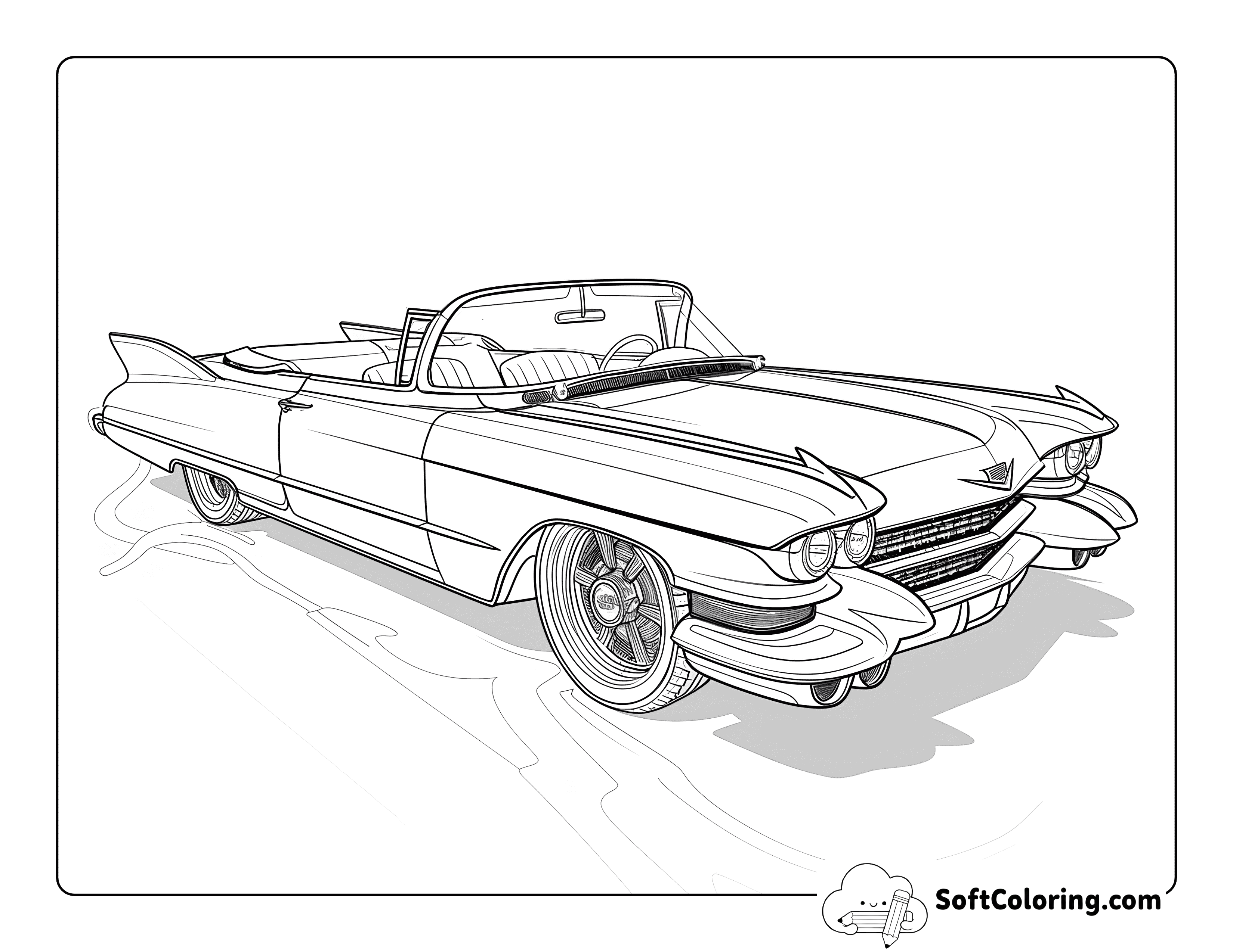 Realistic Cool Car Coloring Page for Adults
