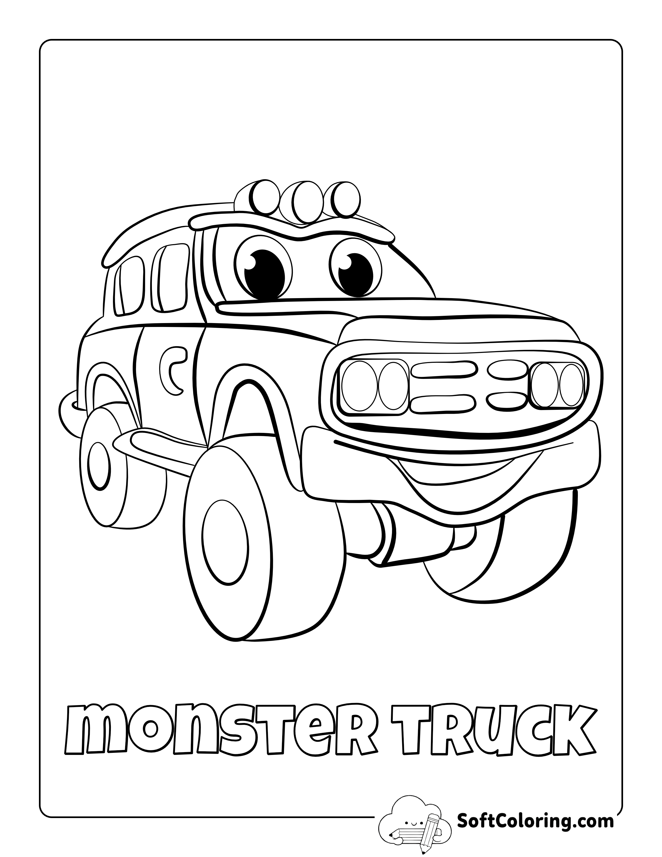 Monster Truck Car Coloring Page